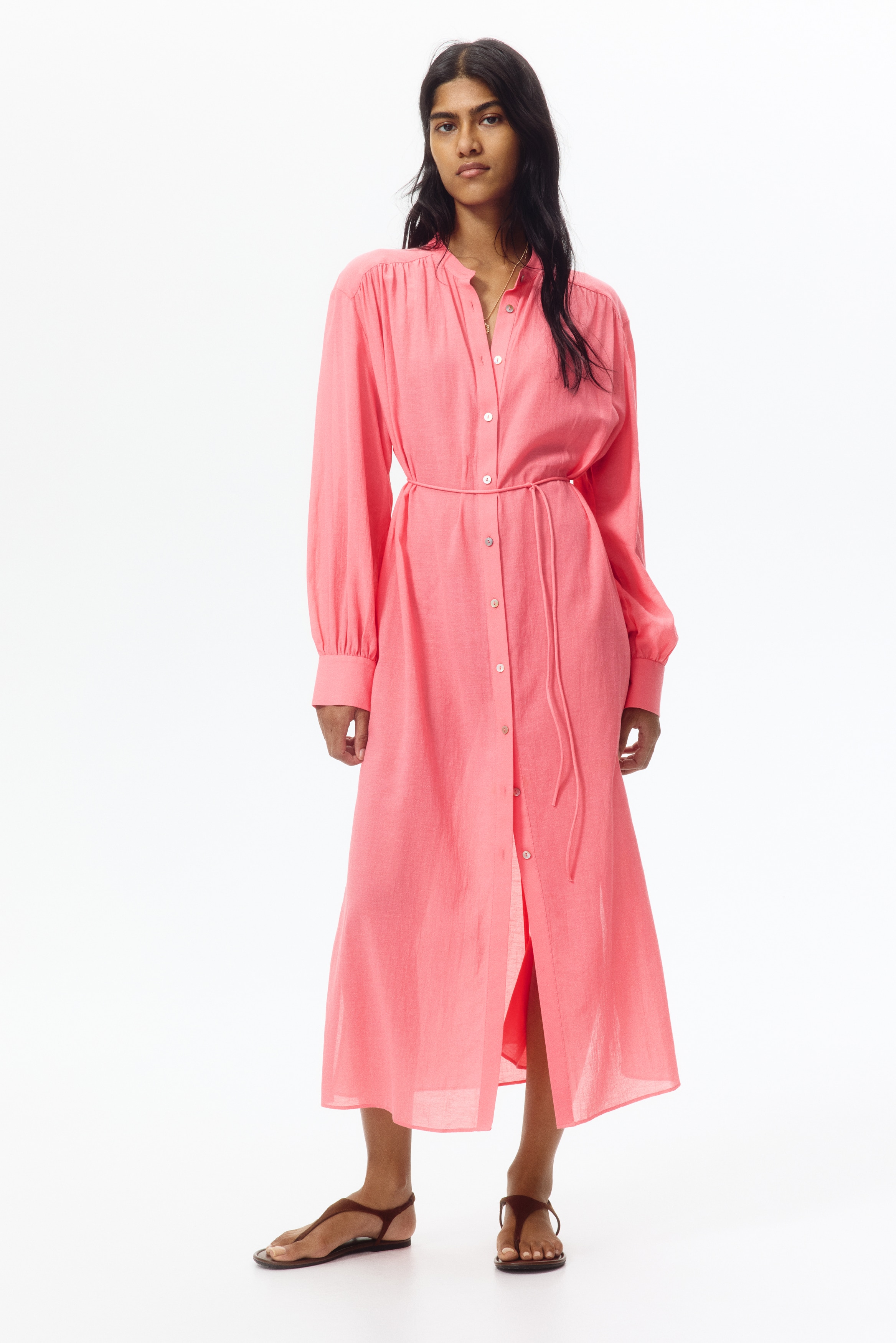 h and m light pink dress Dresses | Long & Midi Dresses shoulder dress features knot detailing Women's Light pink/lemons Dress with
