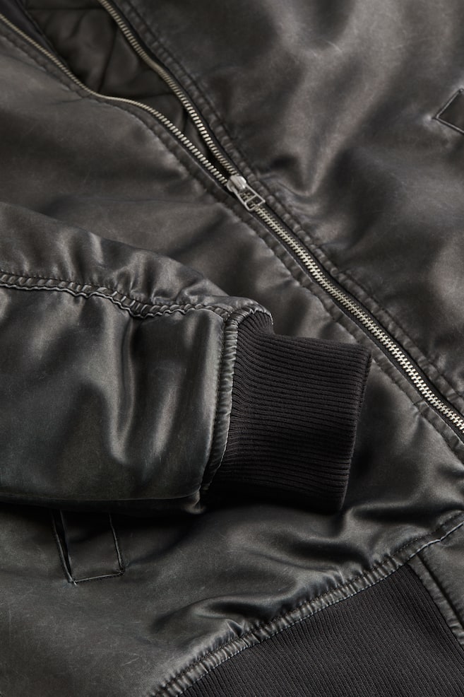 Distressed-look bomber jacket - Dark grey - 3
