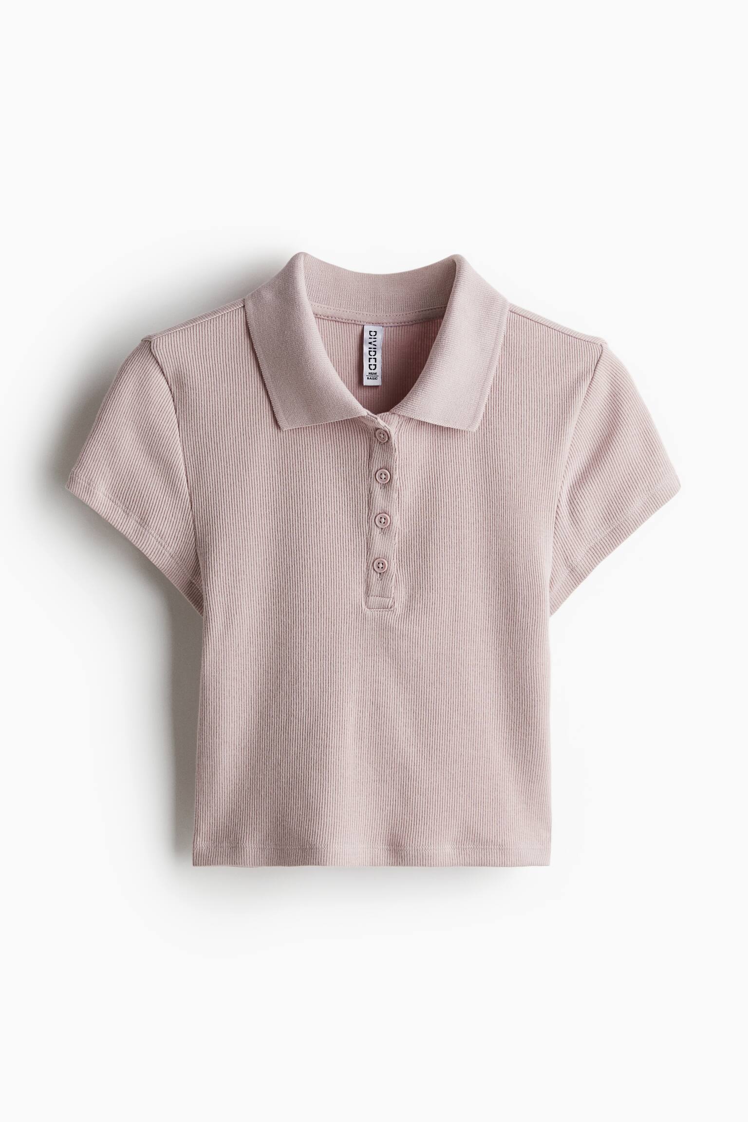 Ribbed polo shirt - Light dusty pink/White/Navy blue/Light turquoise/Black/Light blue - 2