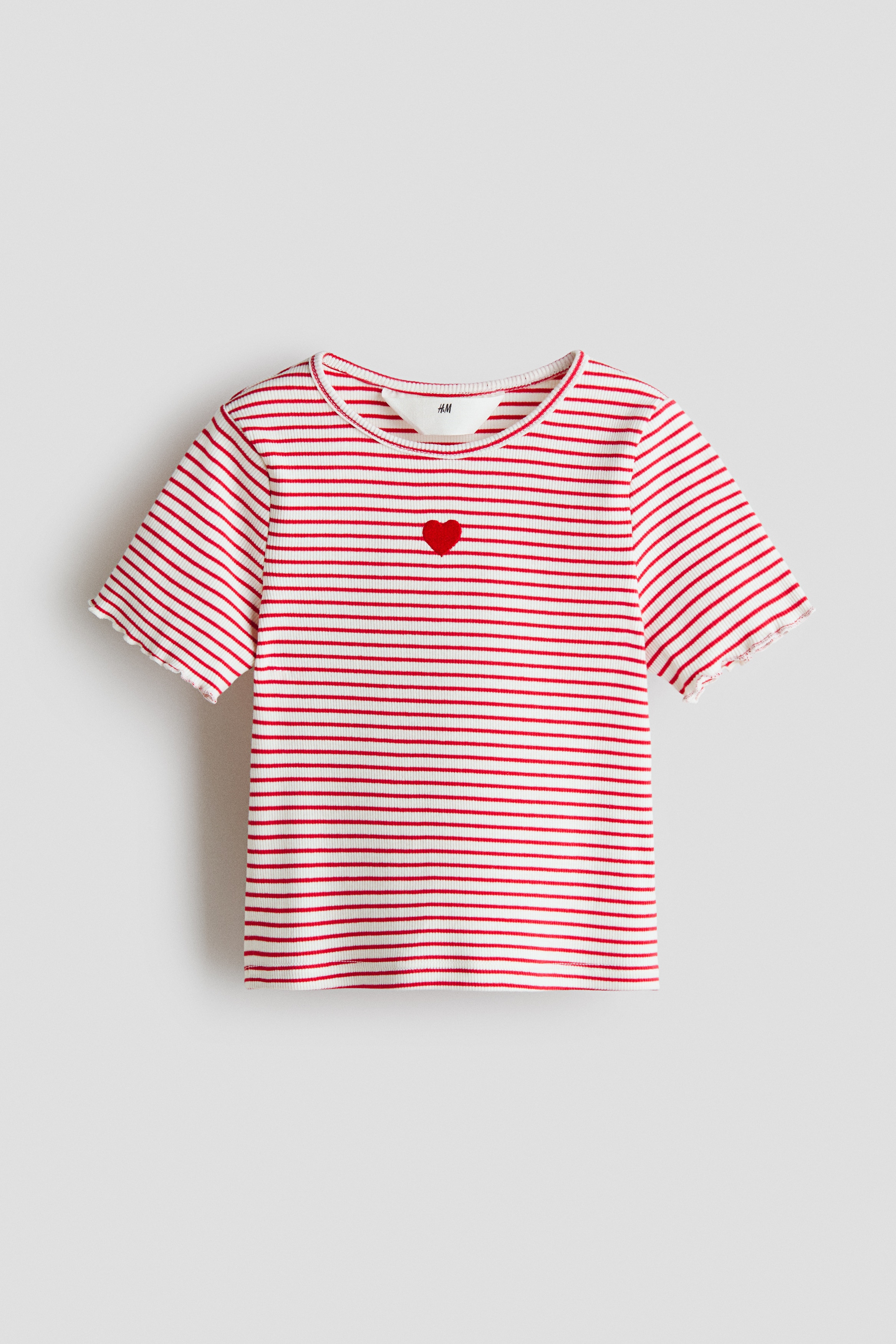Ribbed Top - White/red striped/White/strawberry/White/navy blue striped
