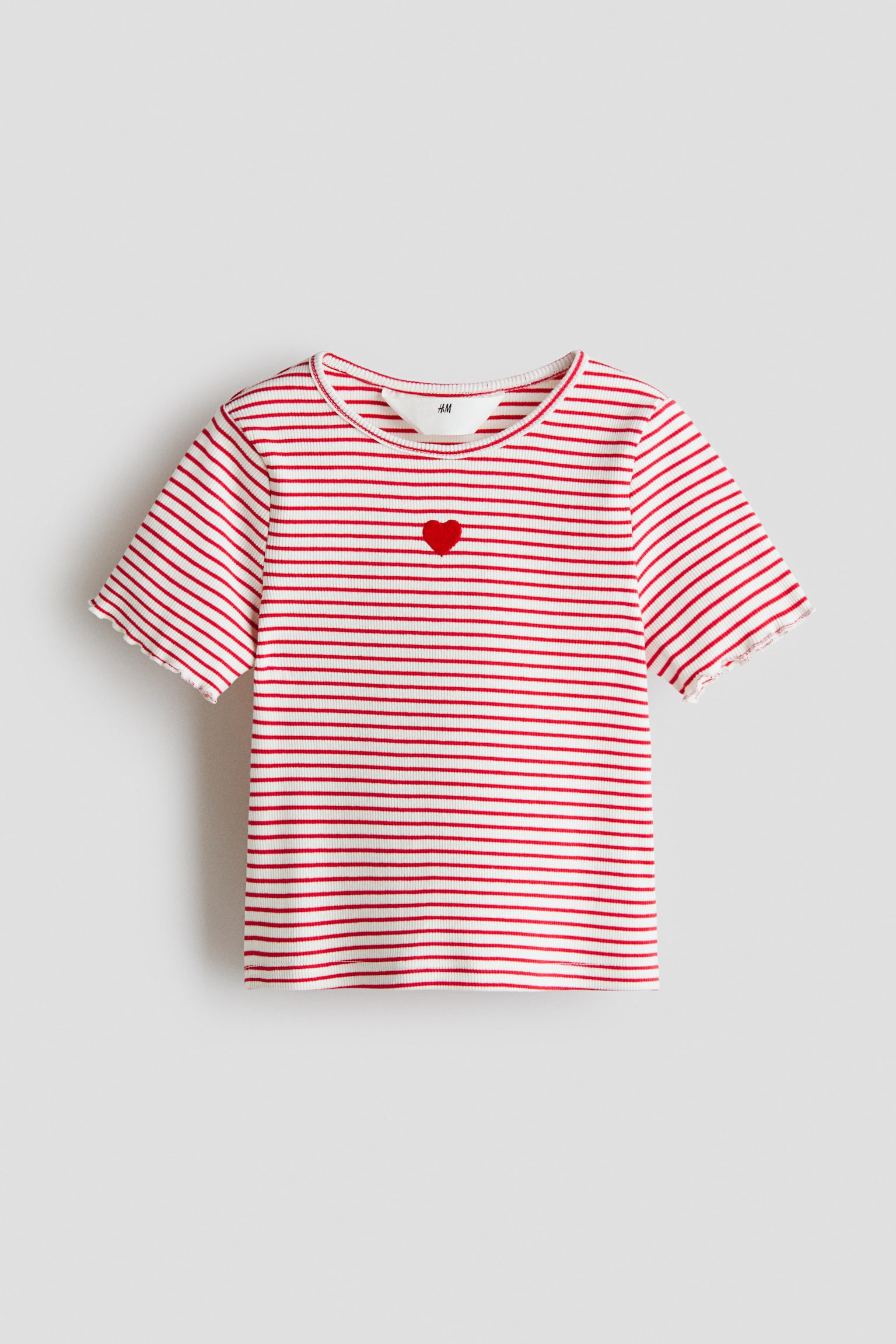 Ribbed top - Hvid/Rødstribet/Hvid/Marineblåstribet/Hvid/Jordbær - 1