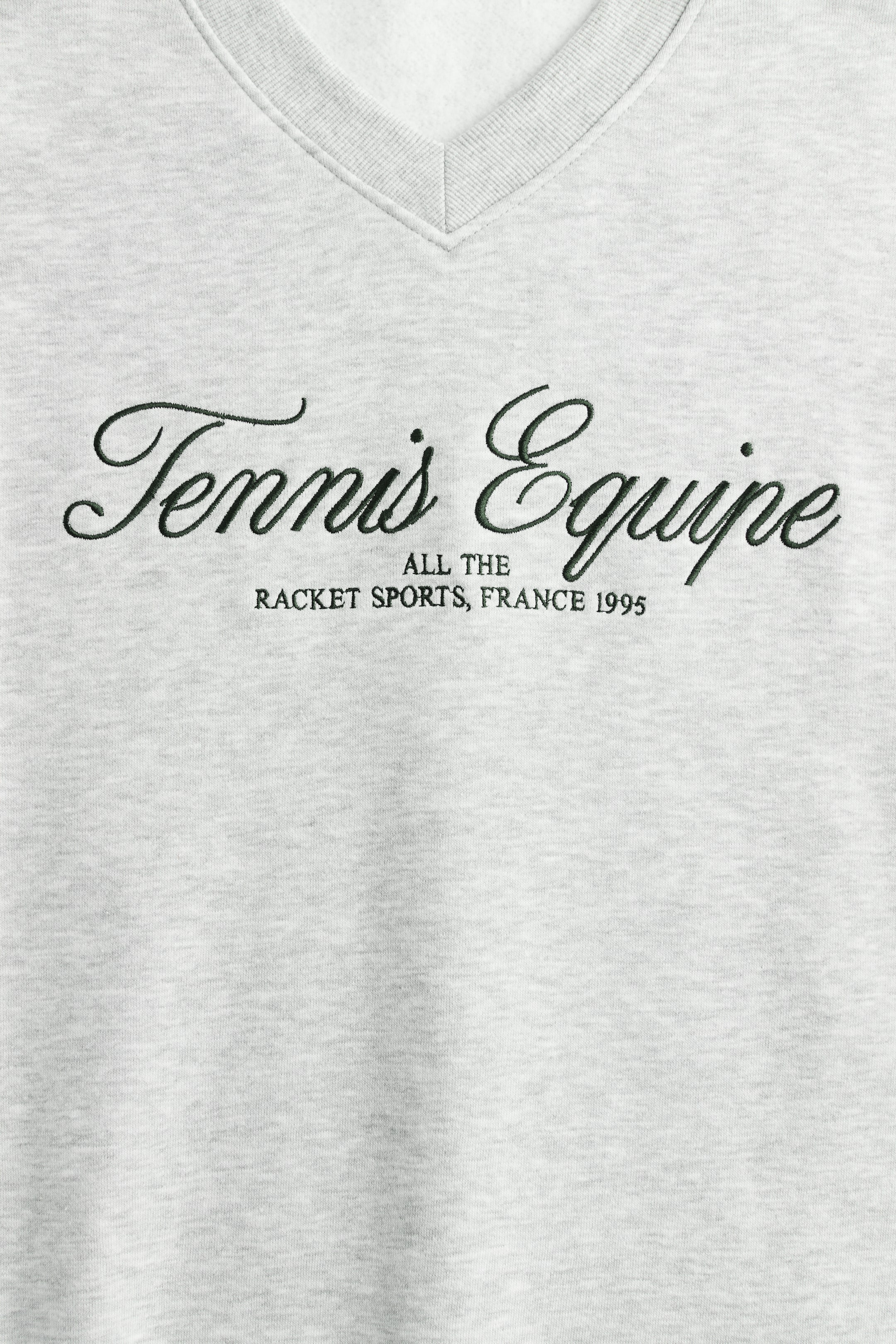 拡大画像を表示: オーバーサイズ Vネックスウェットシャツ - グレーメランジ／Tennis Equipe | H&M JP 6