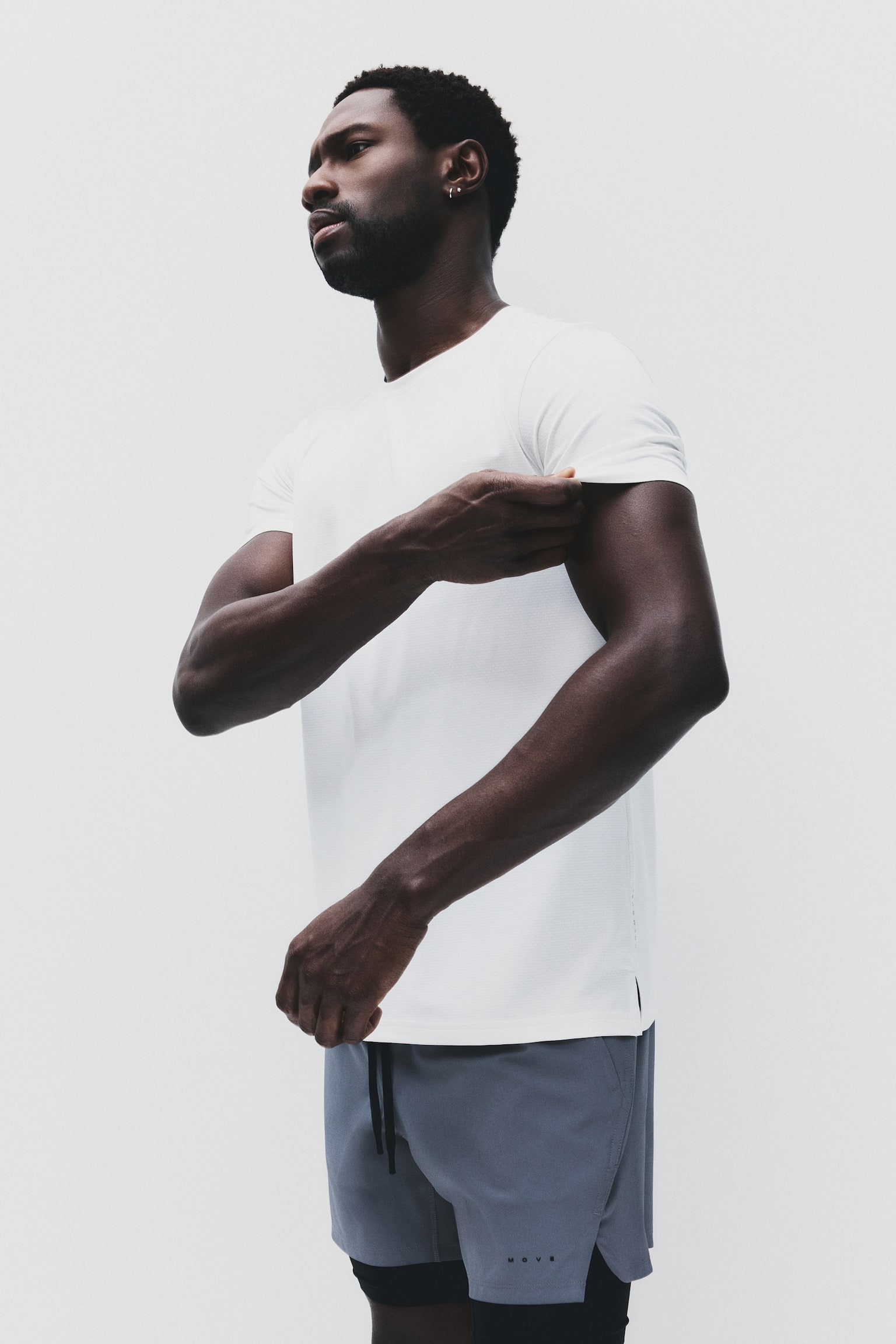 טישירט ספורט מרשת DryMove™‎ - לבן/שחור/כחול כהה/חום כהה/ירוק-כחול/אפור מלאנז' - 1