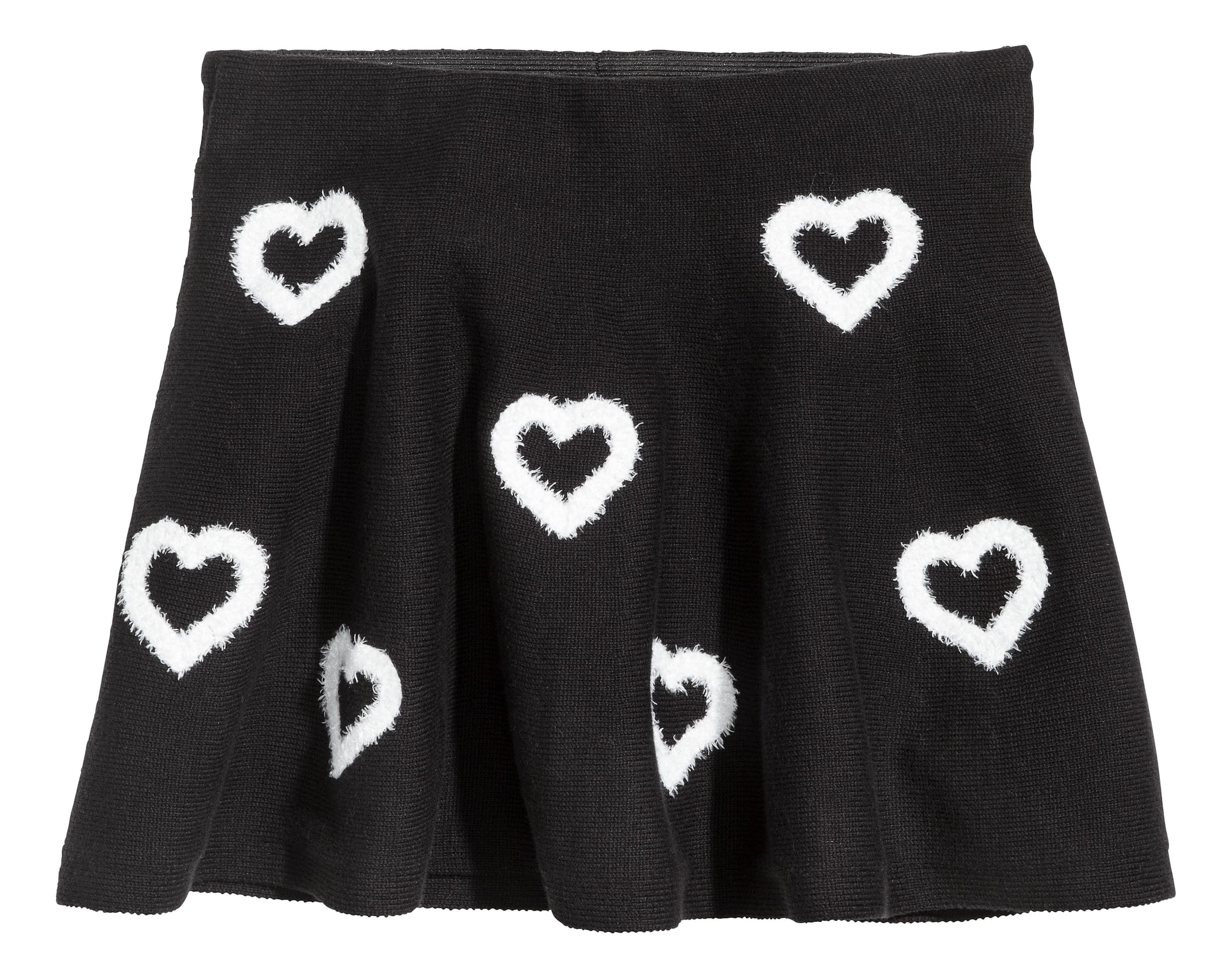 View larger image: Fine-knit skirt - Black/Hearts - Kids | H&M GB 1