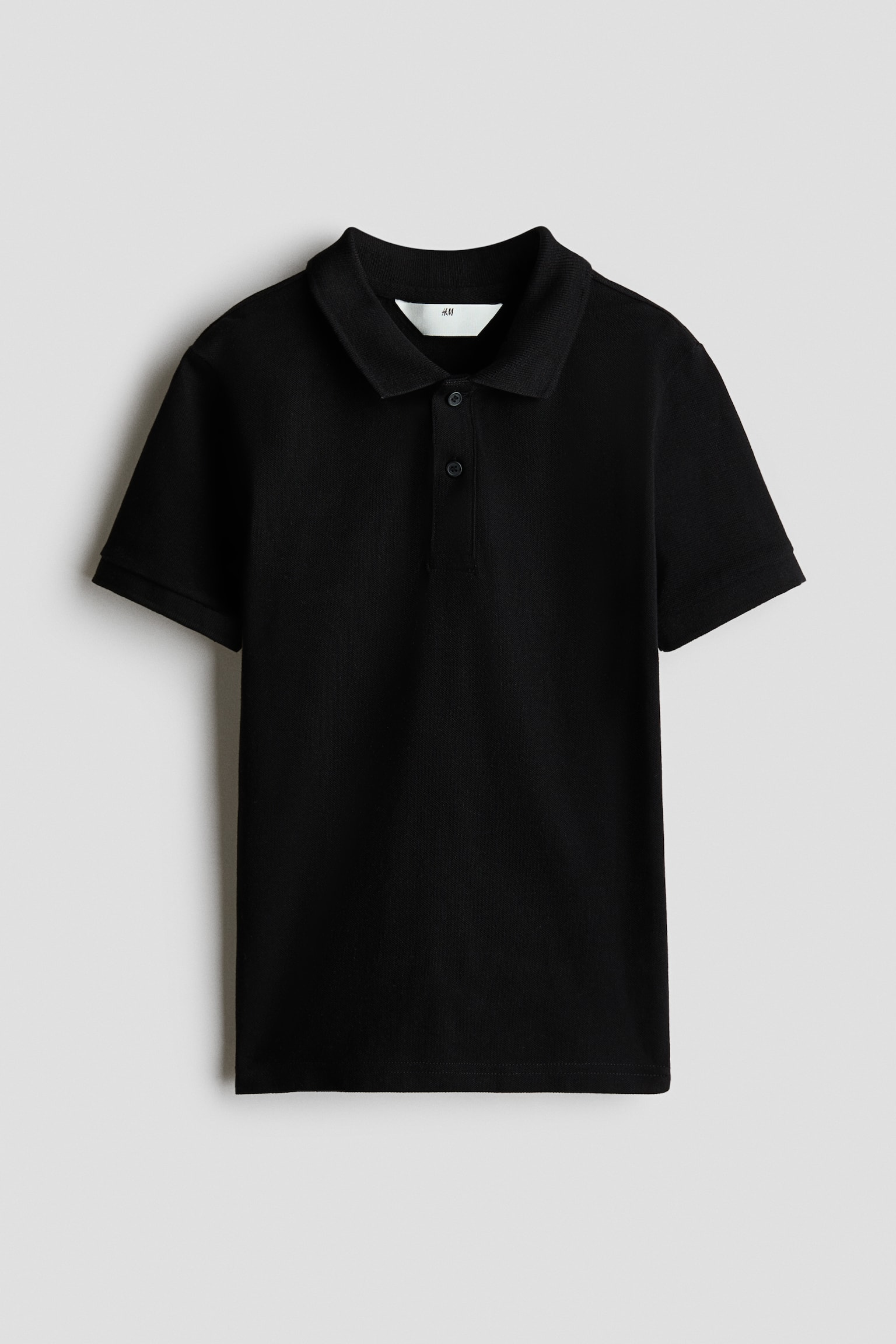 Cotton Piqué Polo Shirt - Black/White