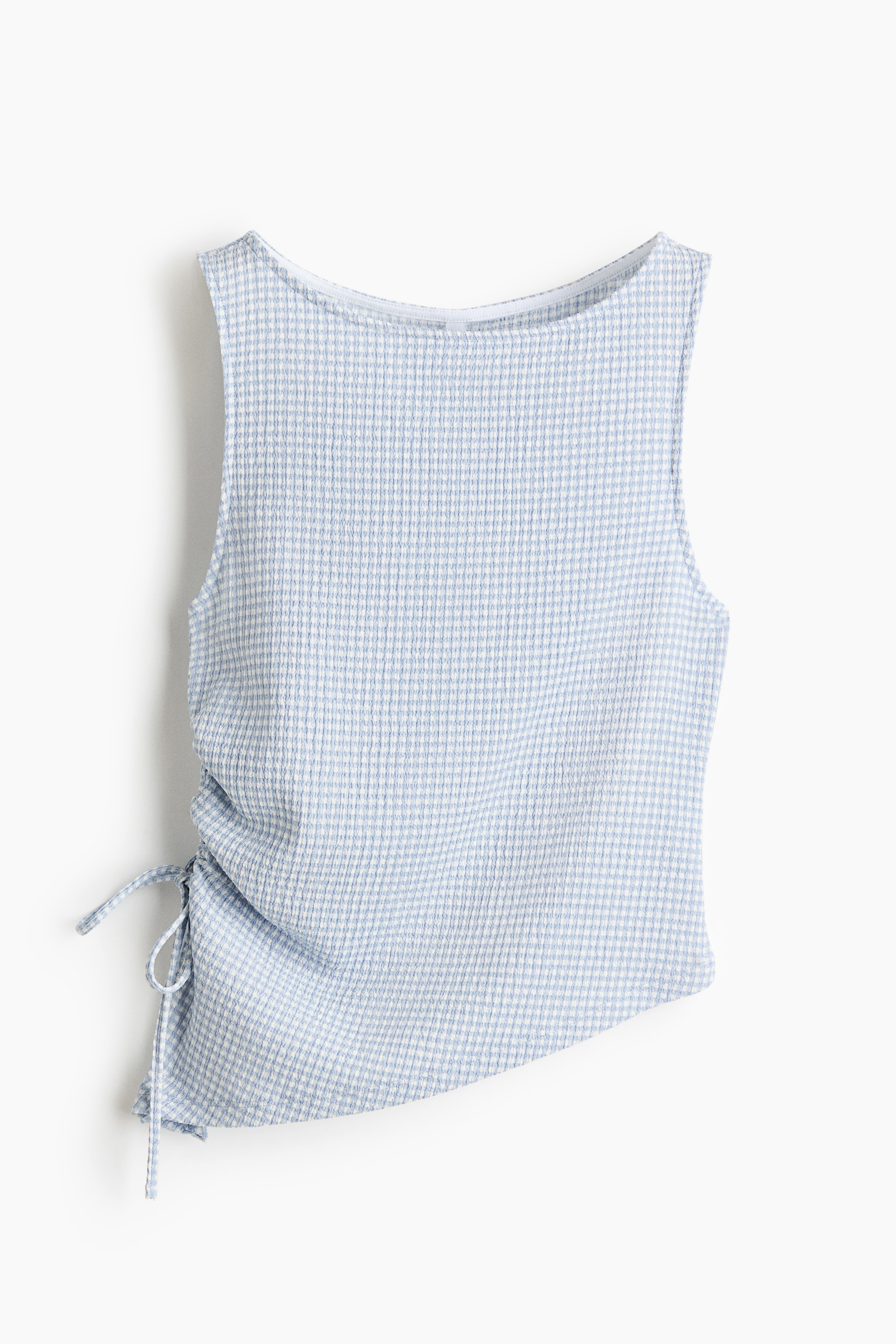 Crinkled drawstring-detail top