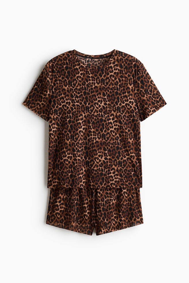 Printed Pajamas - Brown/leopard print - 1