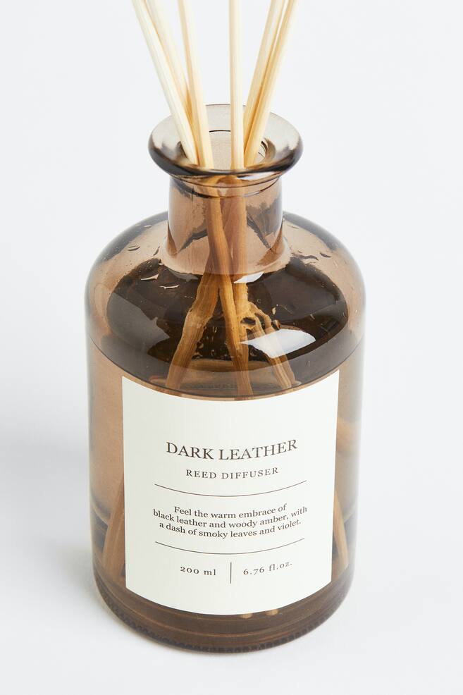 Reed diffuser - Brown/Dark Leather/Clear glass/Darjeeling Cotton - 3