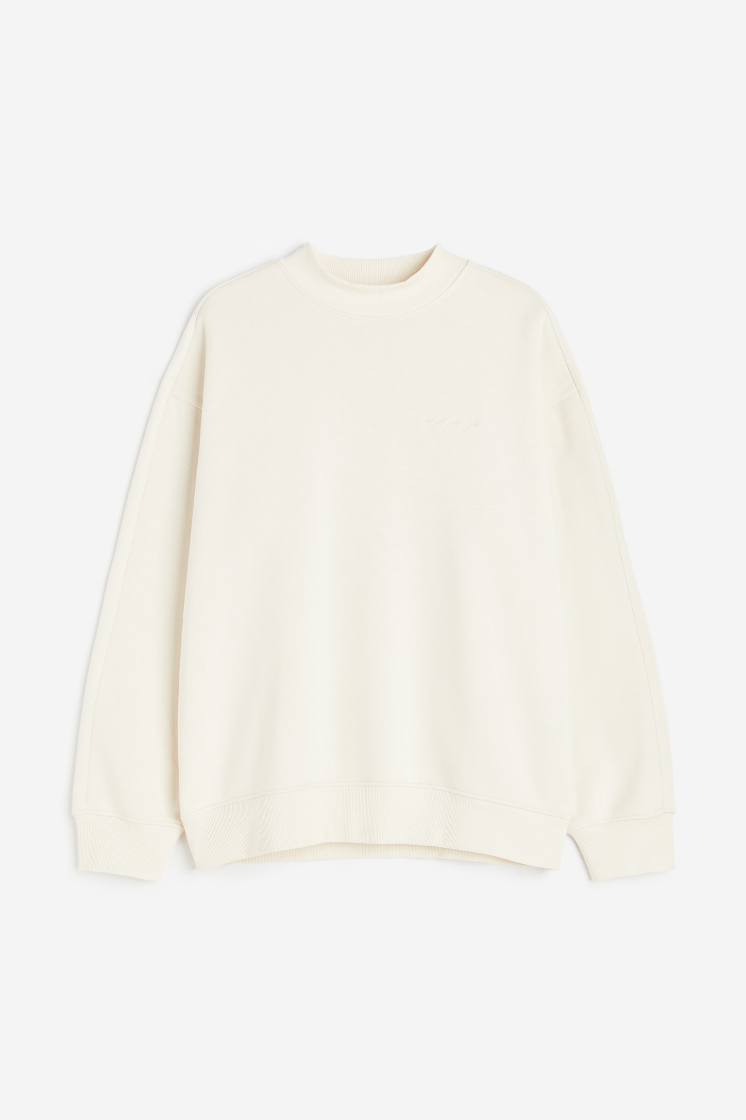 Relaxed Fit Sweater - Light beige/Dark brown - 1