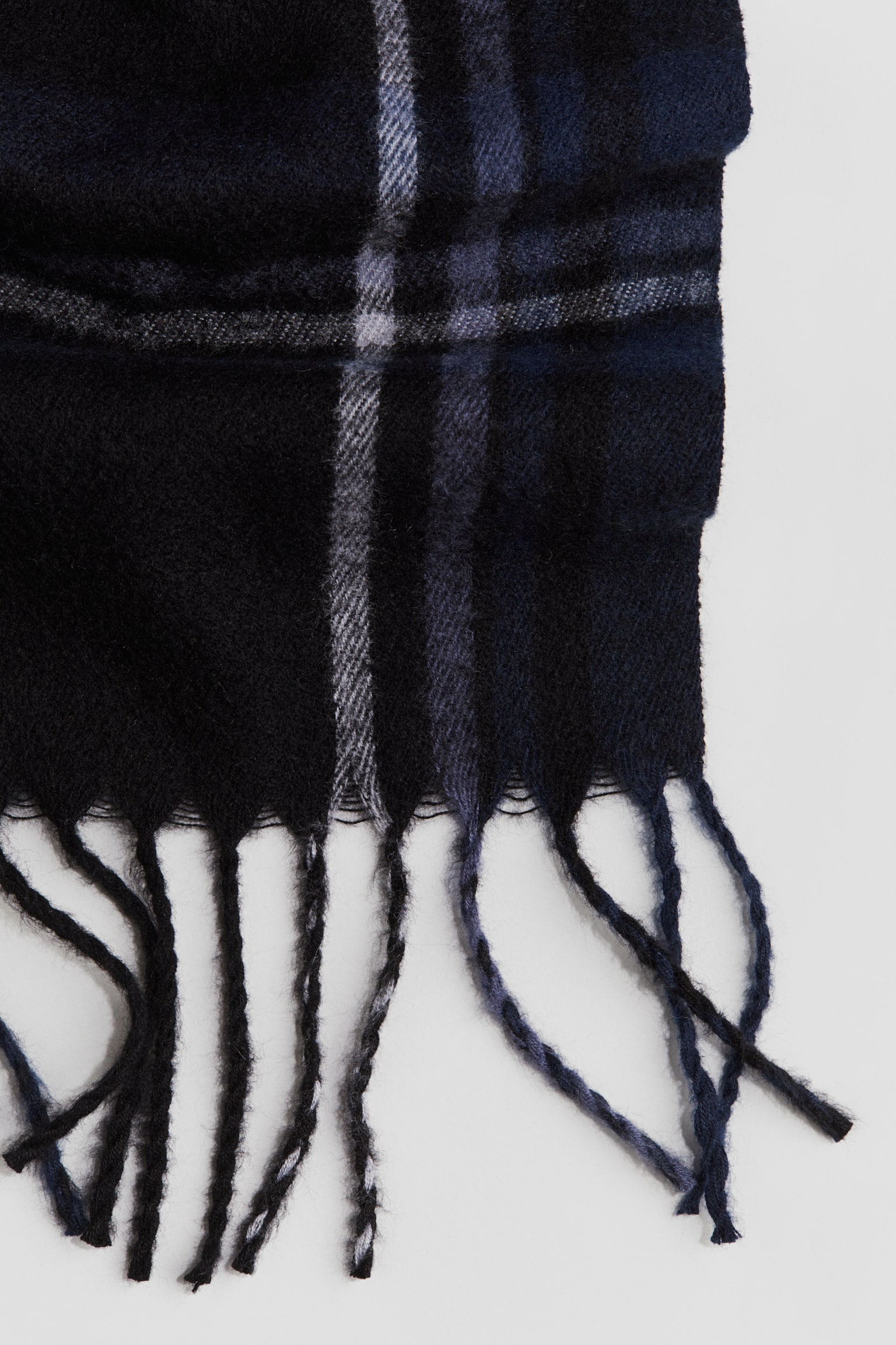 Woven scarf - Black/Blue check - 2