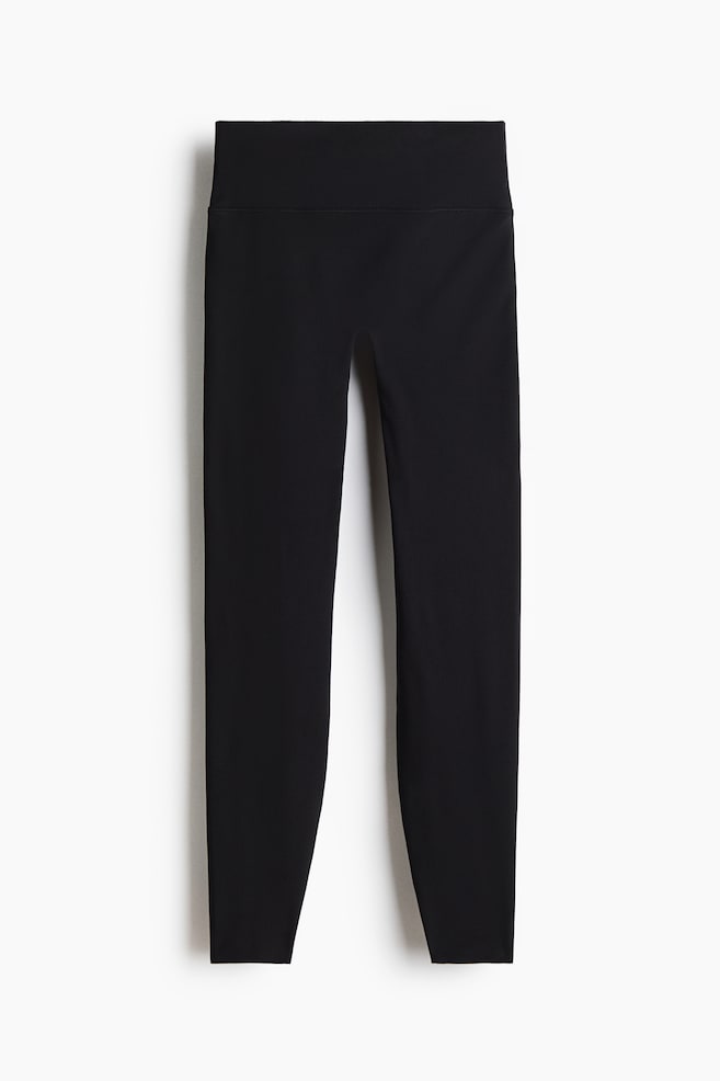 Scrunch-detail sports leggings - Black/Truffle grey - 1