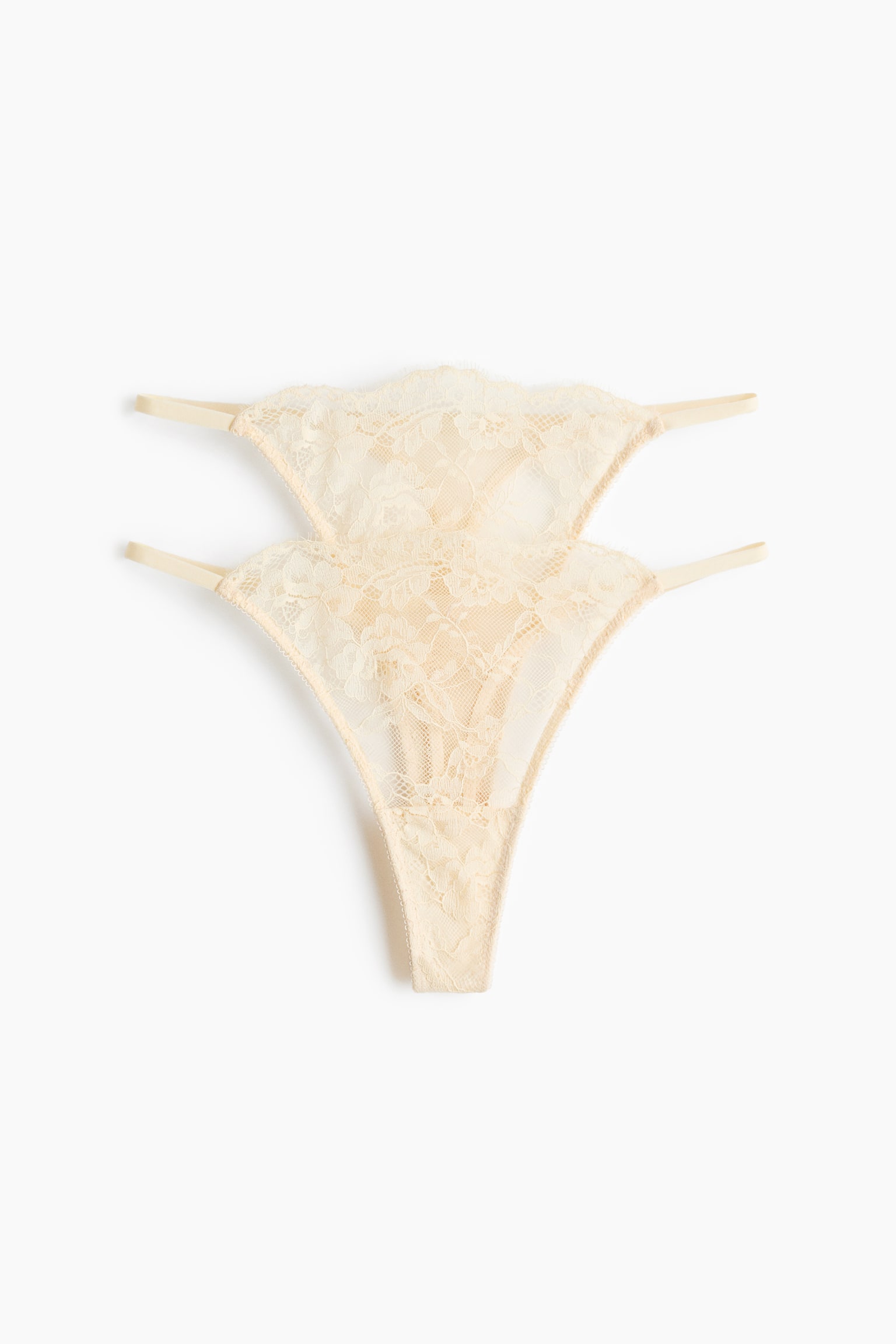 2-pack Lace Tanga G-strings - Pale yellow/Burgundy - 1