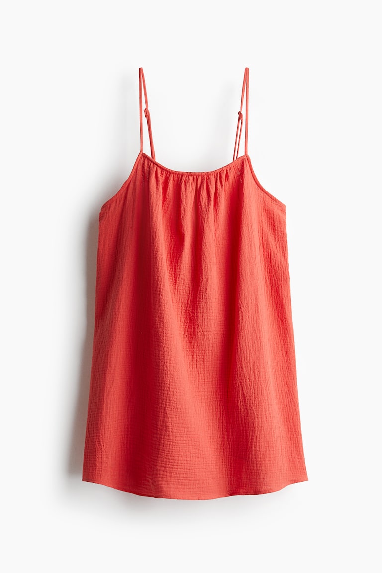 Women's Coral red Muslin Beach Dress | H&M US