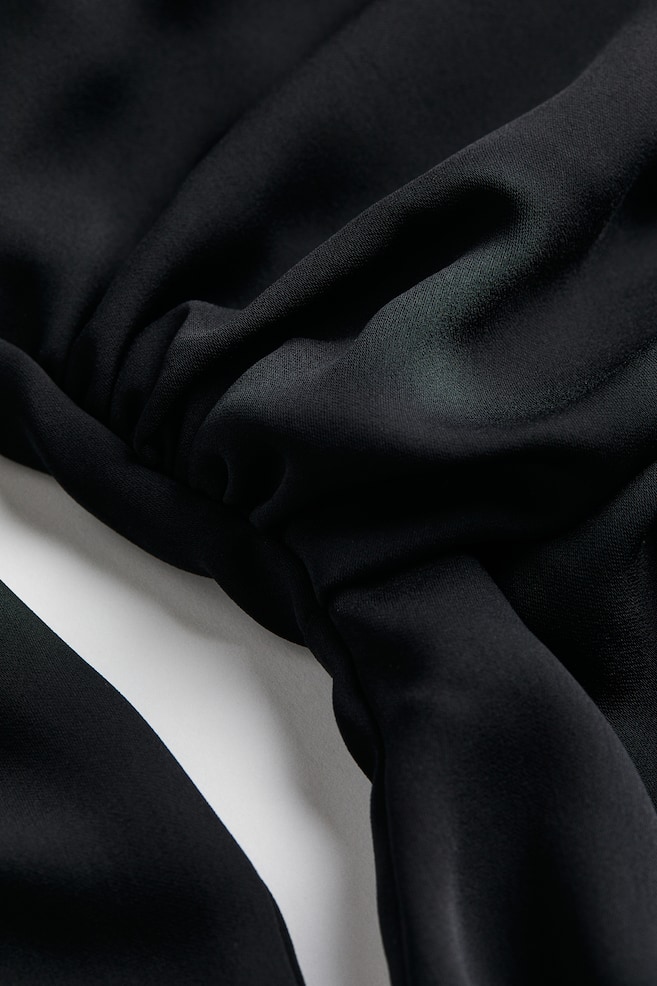 Robe à effet drapé - Noir/Crème/Gris - 3