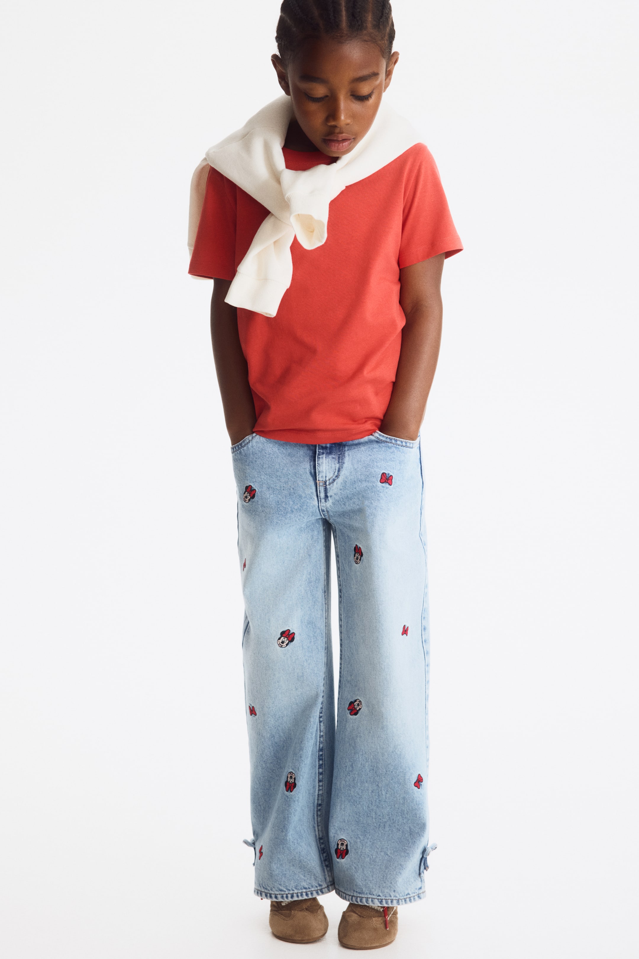 Printed Wide Leg Jeans