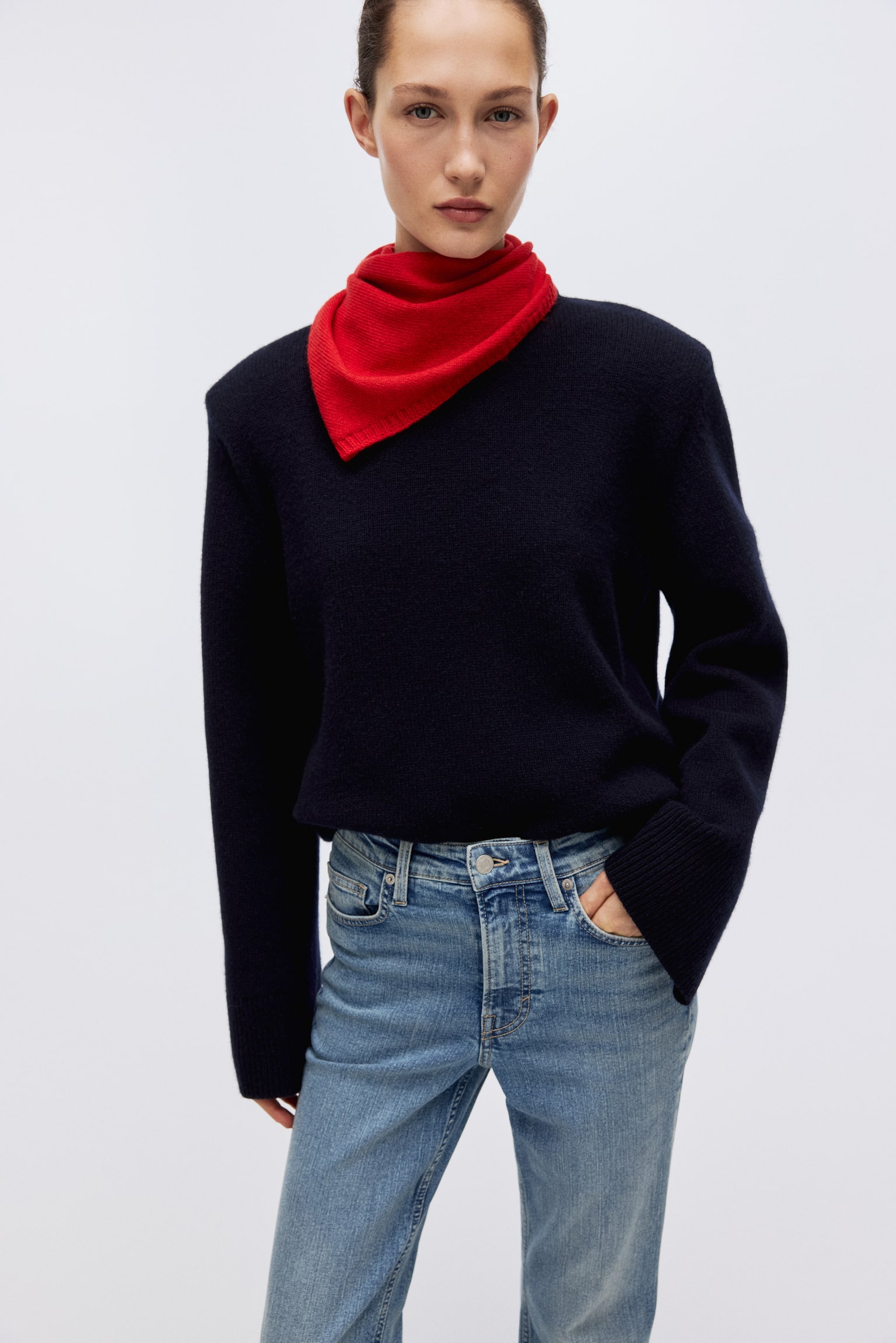 Flared High Jeans - Denim blue/Denim blue/Denim blue/White/Dark gray/Dark denim blue/Dark denim blue/Light denim blue/Denim blue/Denim blue - 7