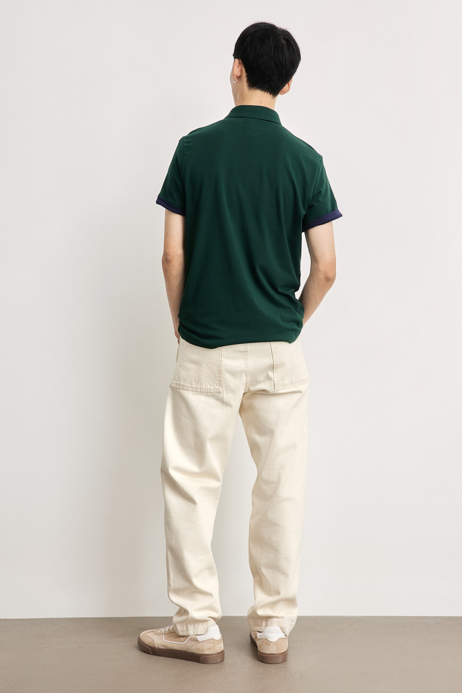 Slim Fit Polo shirt - Forest green/Navy blue/Black/Dark khaki green/Yellow/White/Dark brown/Light pink/Light beige - 3