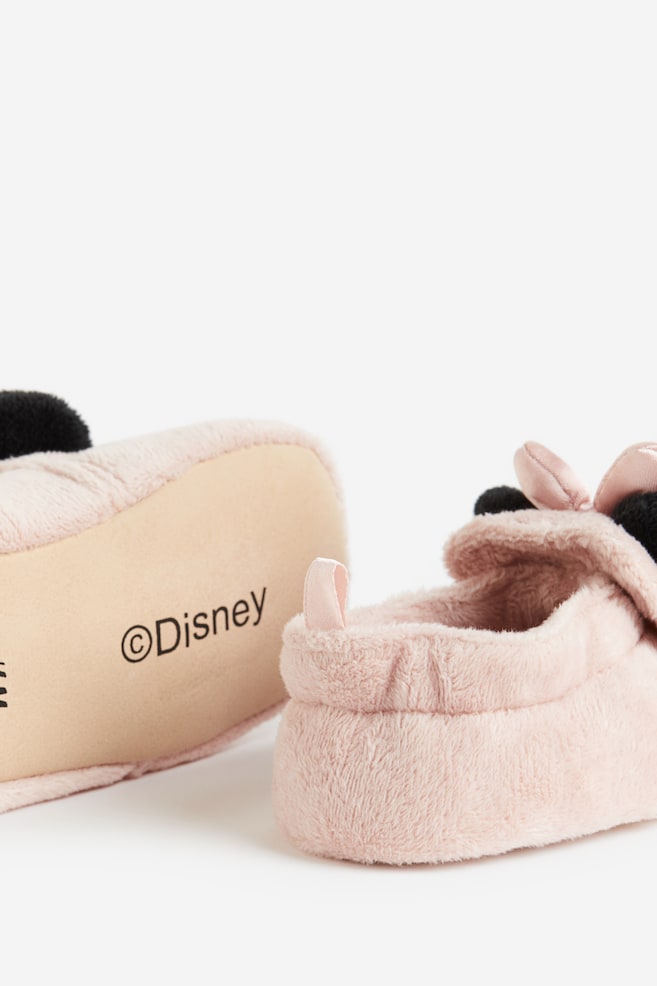 Soft appliquéd slippers - Light pink/Minnie Mouse/Black/Mickey Mouse - 3