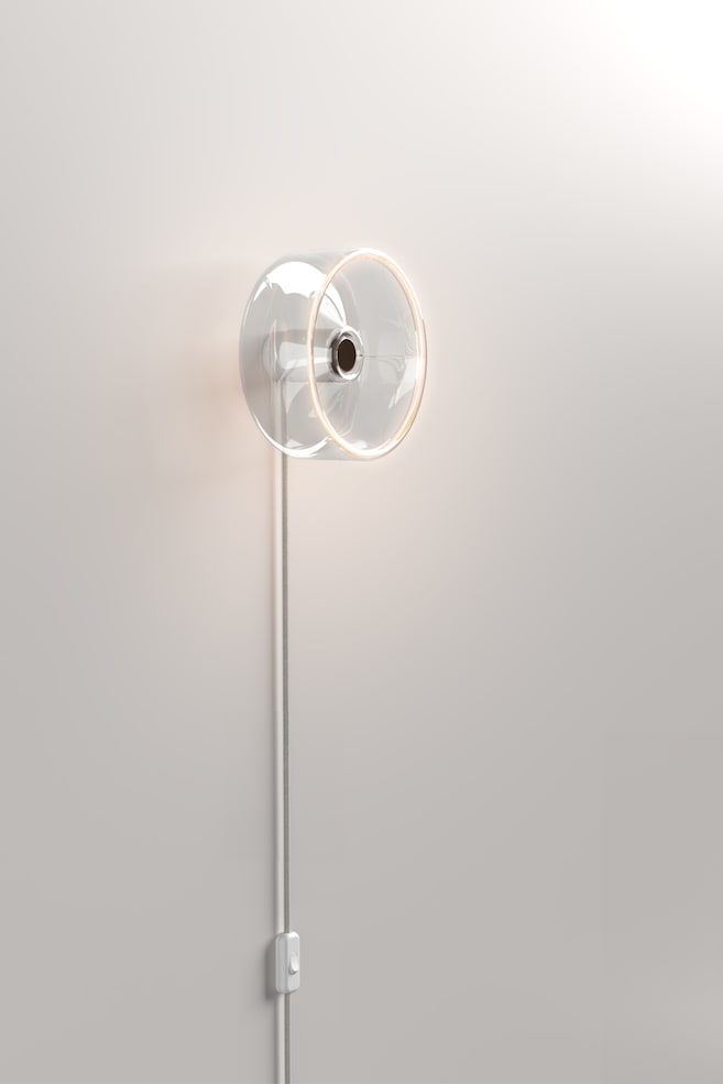 Wandlampe Mit Ring-glühbirne - Weiß/Schwarz - 1