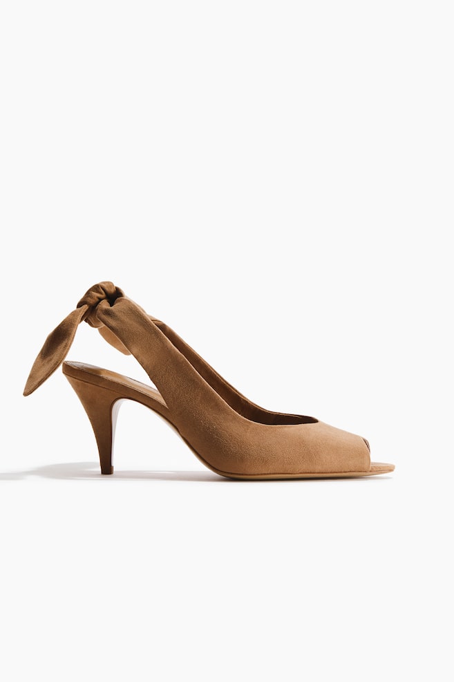Escarpins à bride arrière - Marron/Beige - 1