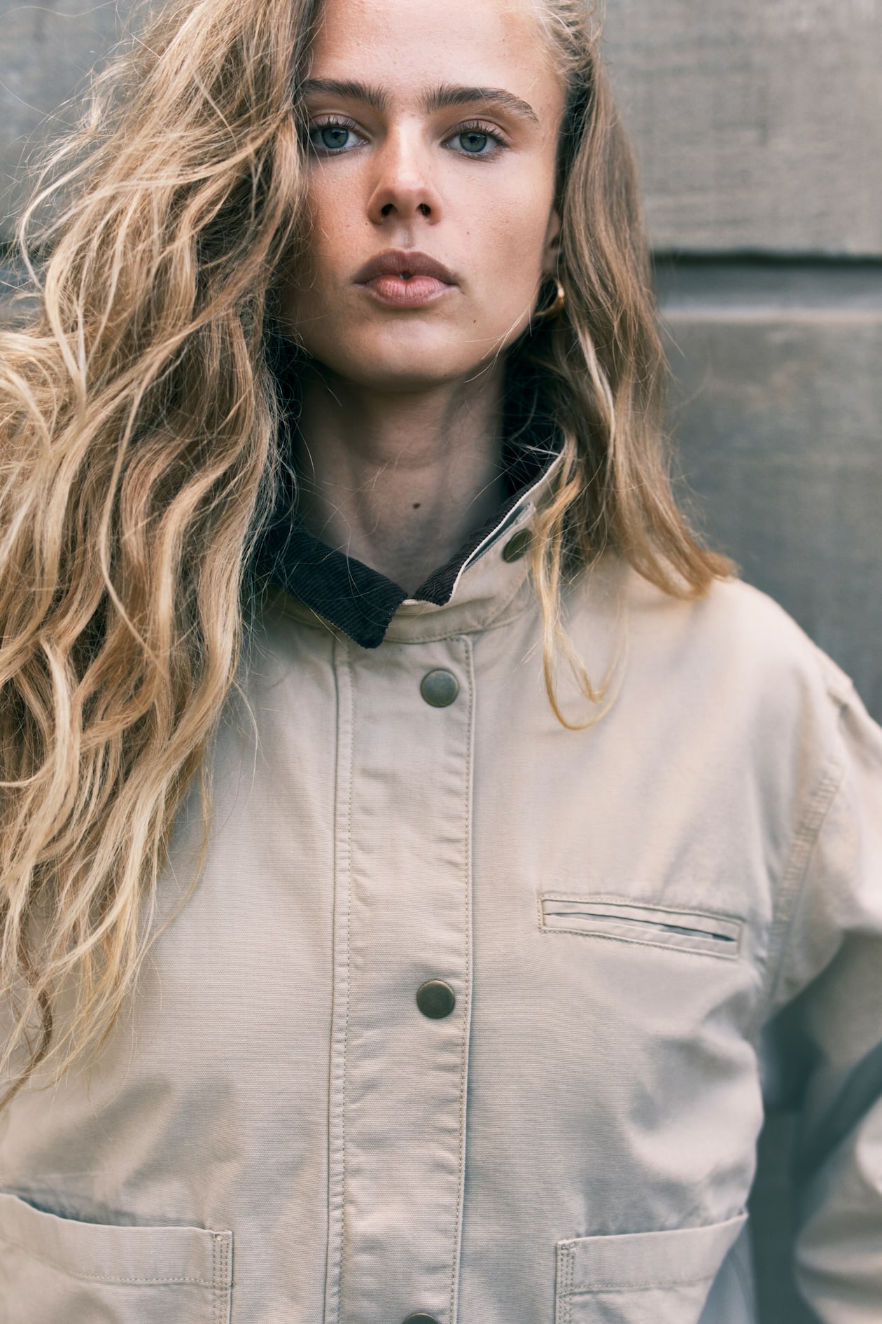 Corduroy-Collar Canvas Jacket - image 5