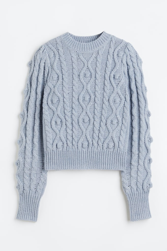 Cable-knit jumper - Light blue - 2