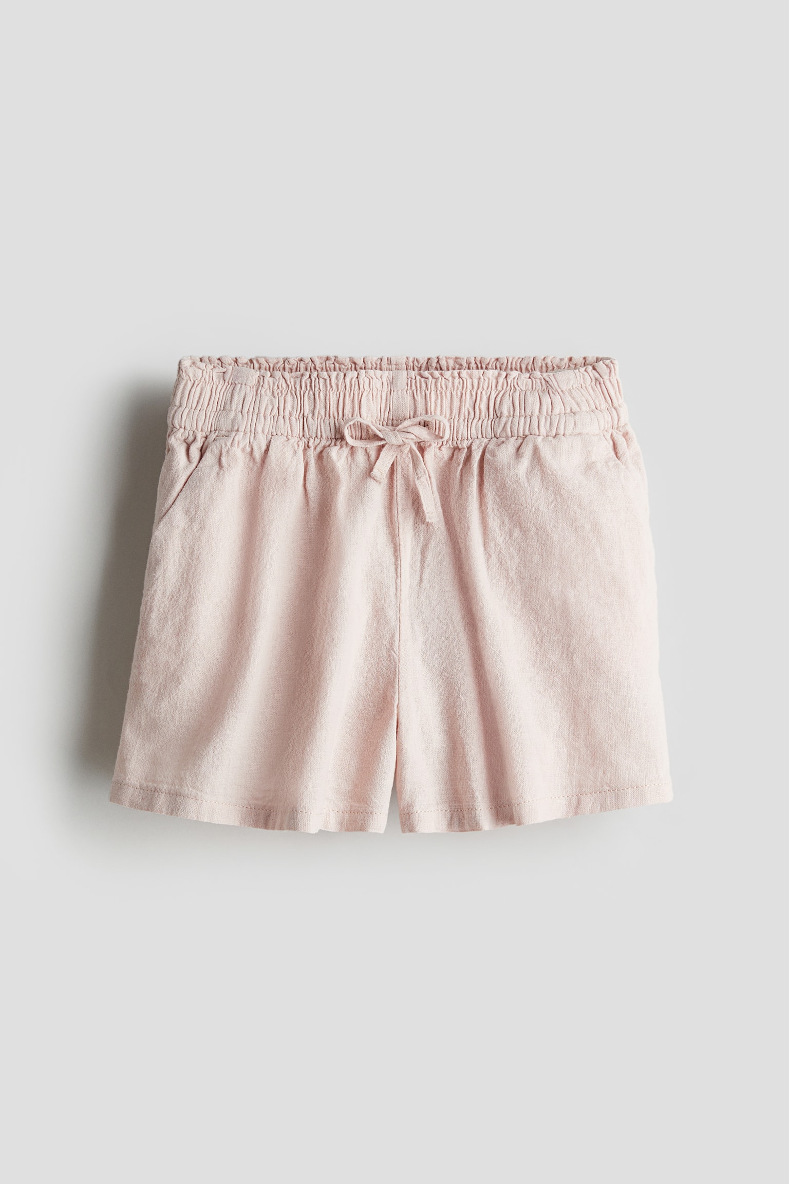 Linen Blend Shorts - Light dusty pink/Charcoal/White - 2