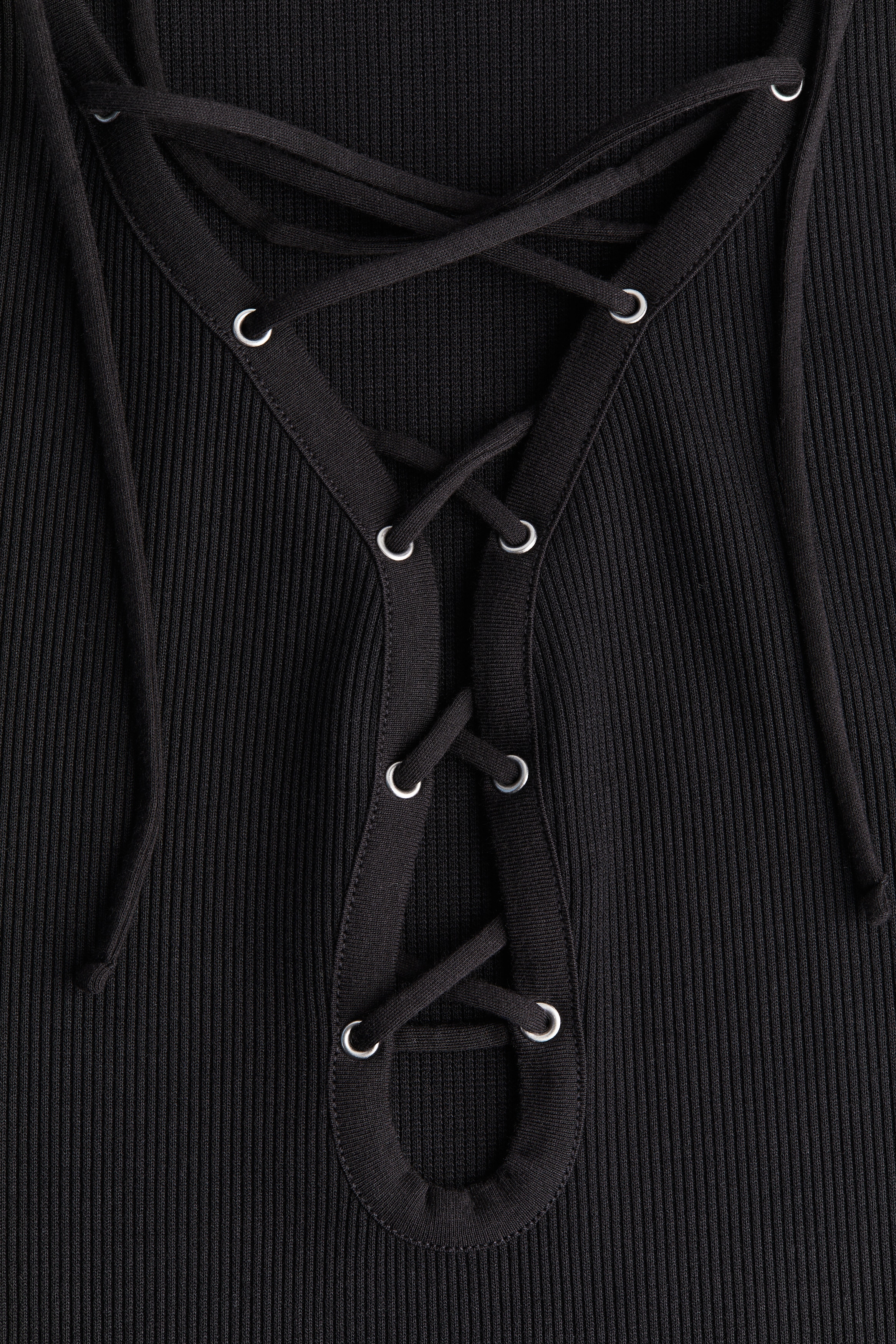Ribbed lacing-detail dress