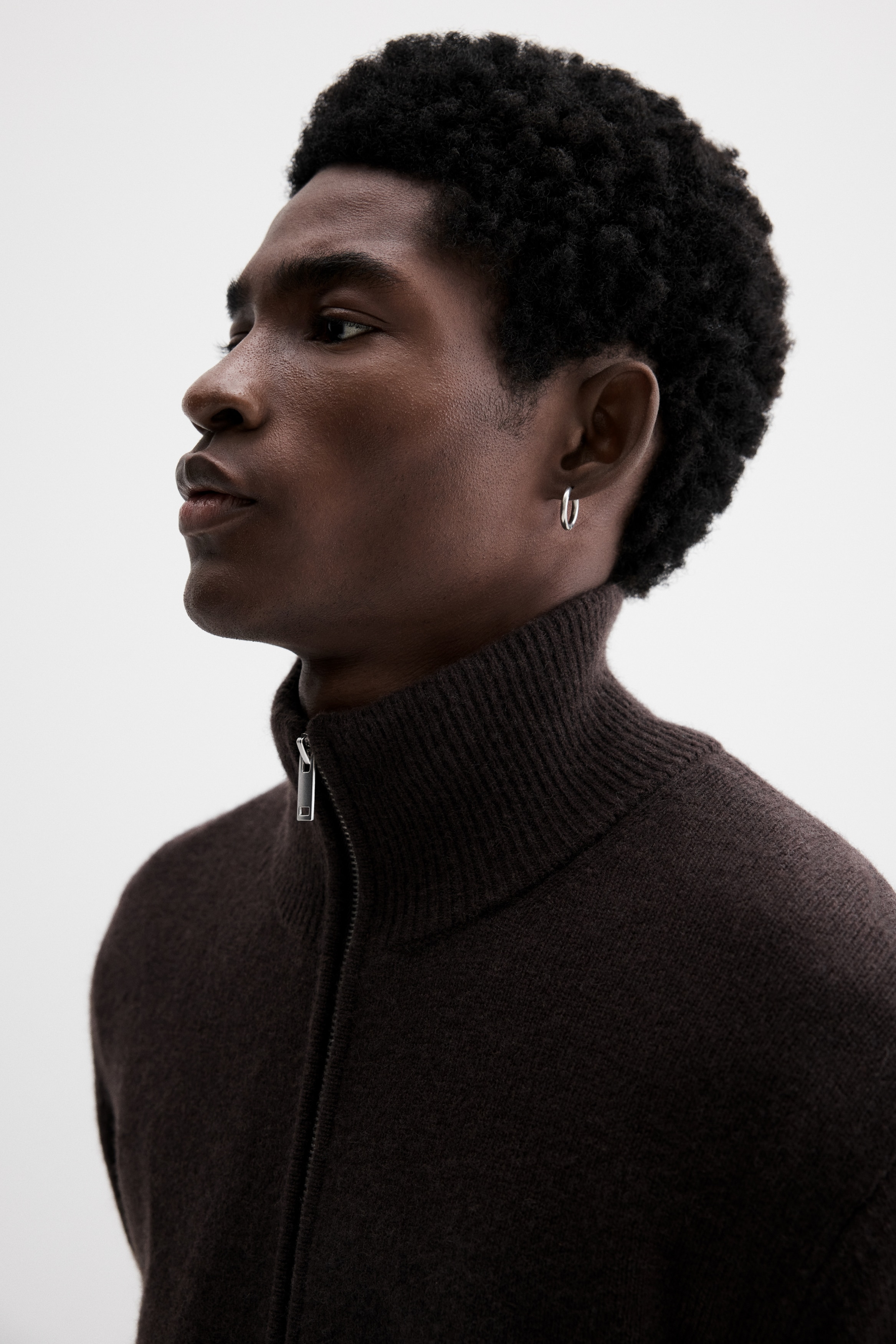 Regular Fit Wool zip-through cardigan