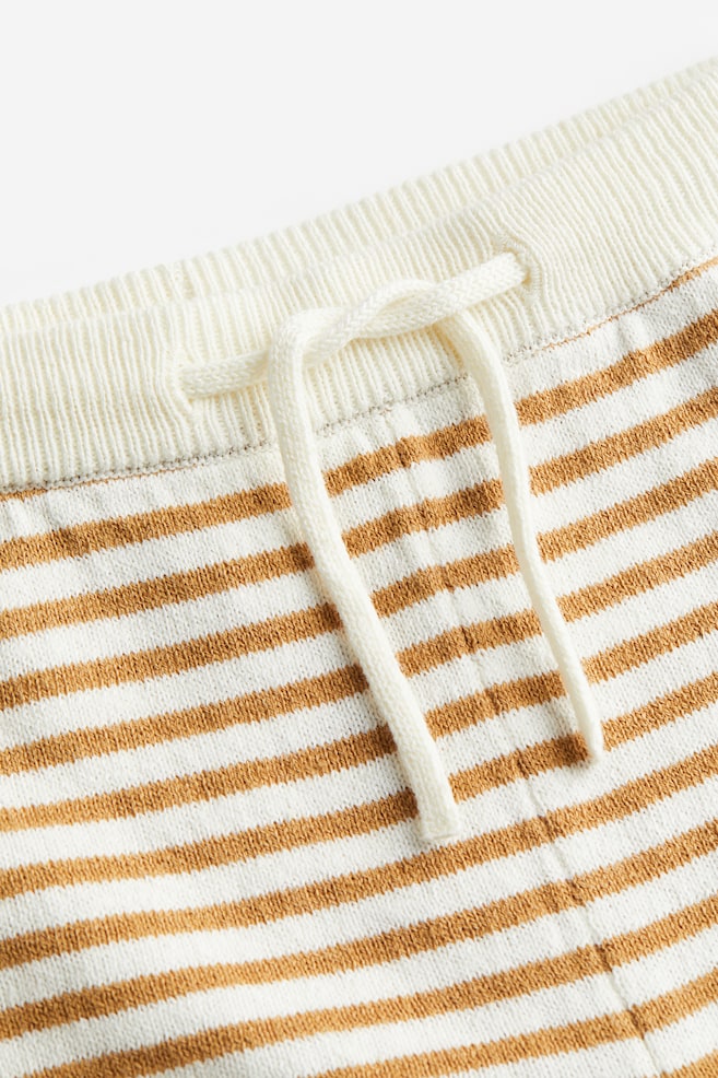 2-piece knitted set - Light brown/Striped - 2