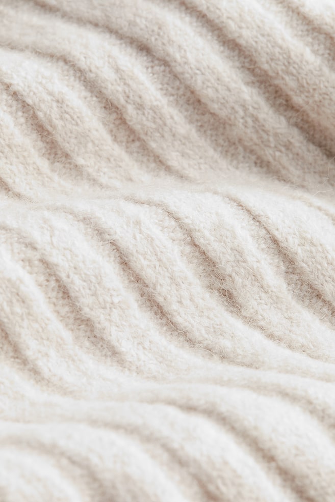 Rib-knit polo-neck jumper - Light beige/Grey marl/Sage green/Light beige/Striped/dc - 3
