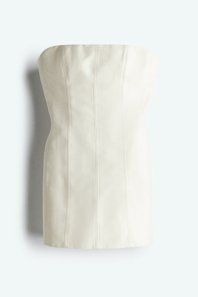 Minivestido con cadera sobredimensionada - Crema - 1