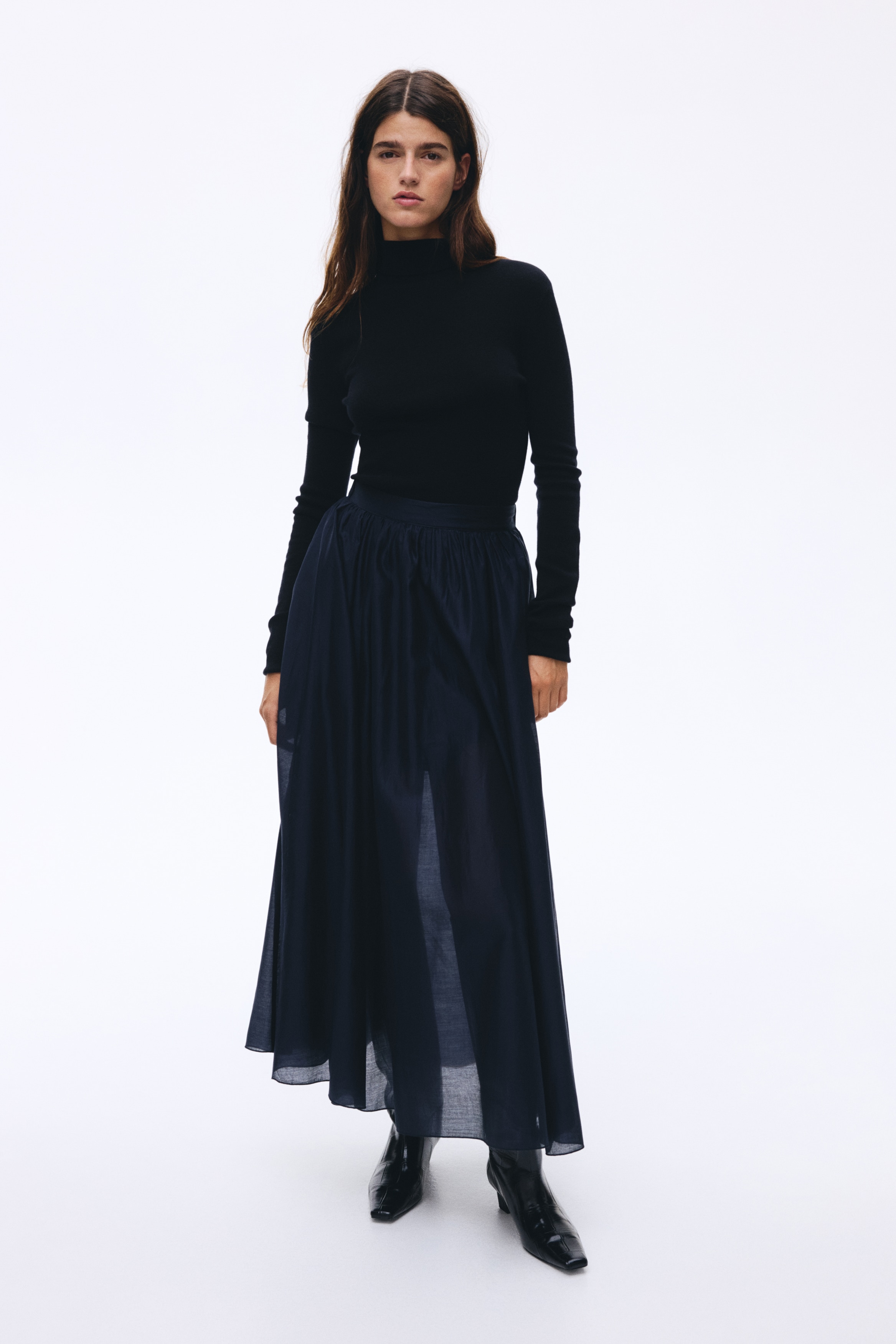 A-line midi skirt