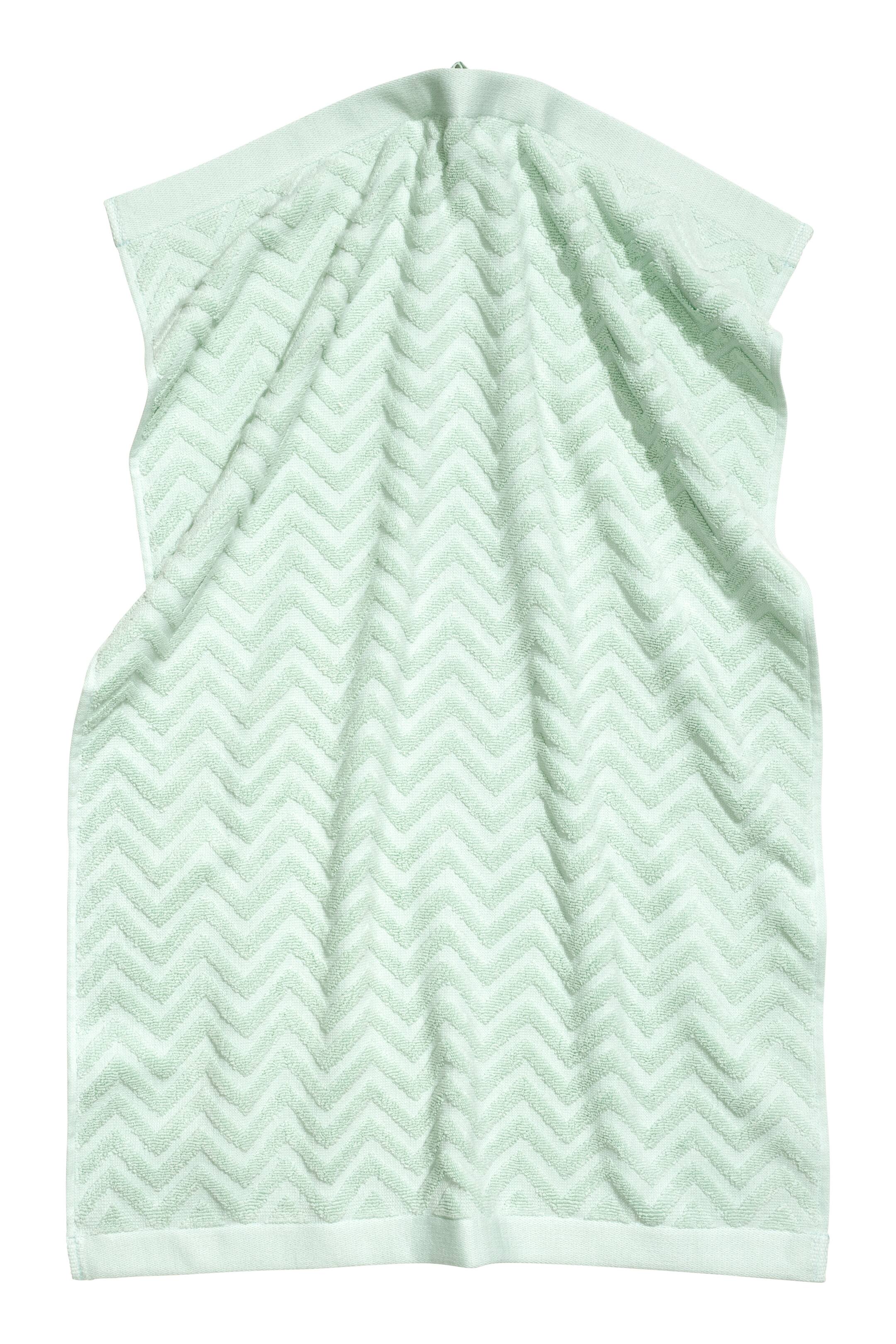 View larger image: Jacquard-patterned hand towel - Mint green - Home All | H&M GB 1