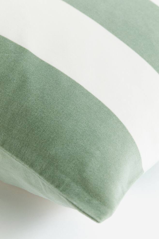 Velvet cushion cover - Light khaki green/Striped/Green/Striped/Red/Striped/Yellow/Striped - 2