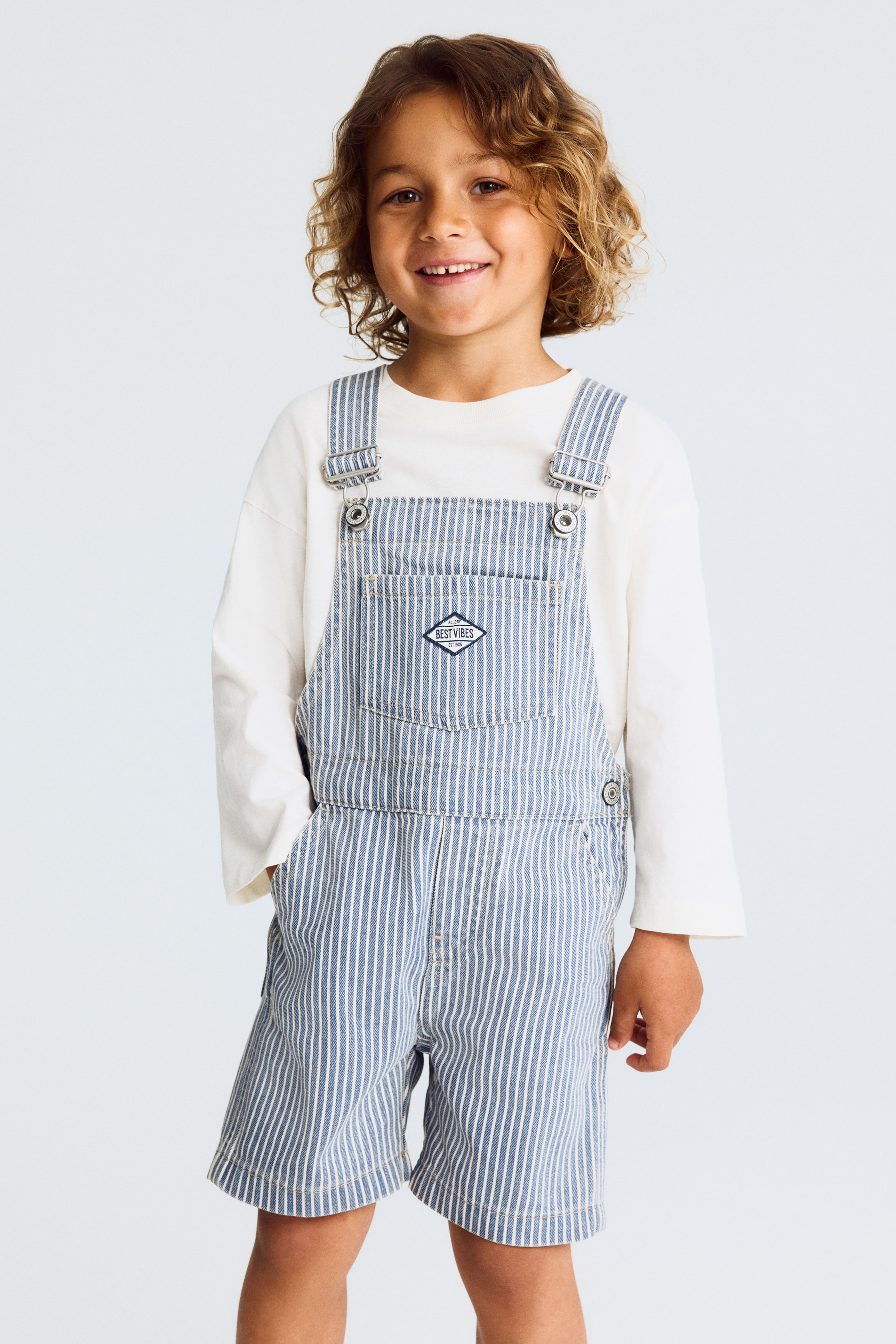 Cotton Denim Overall Shorts