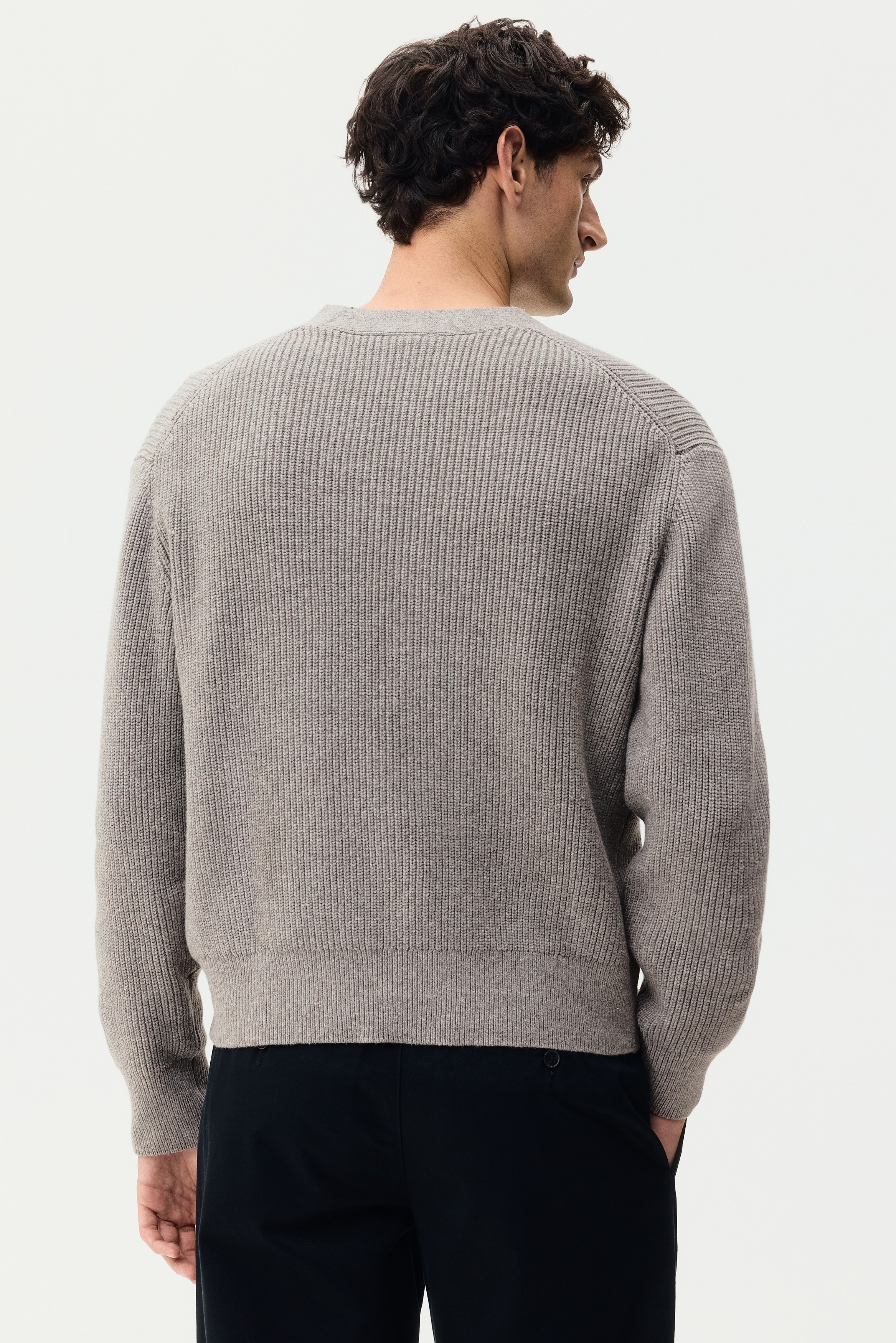 Relaxed Fit Rib-knit cardigan