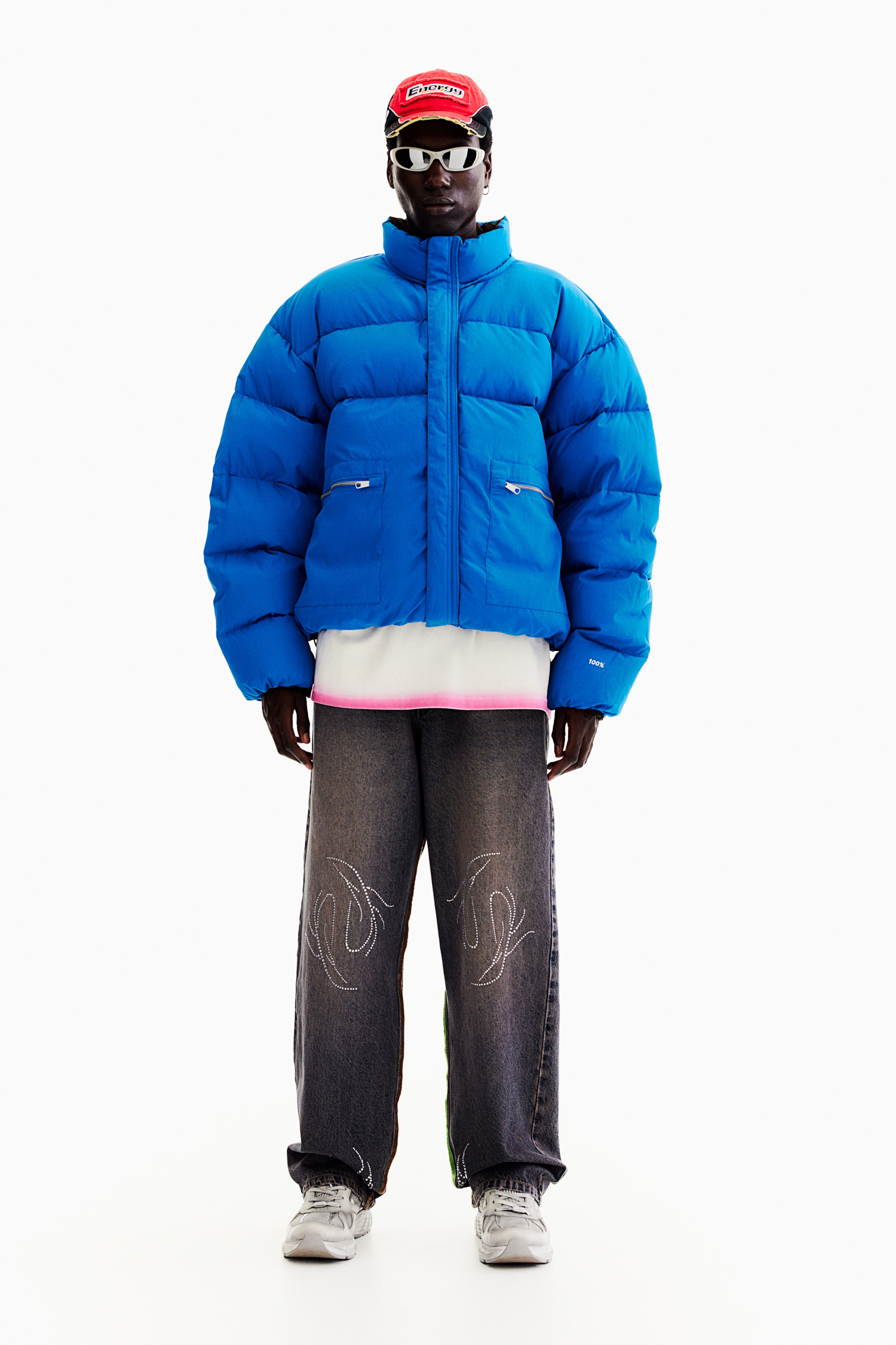 Men oversized puffer jacket best sale