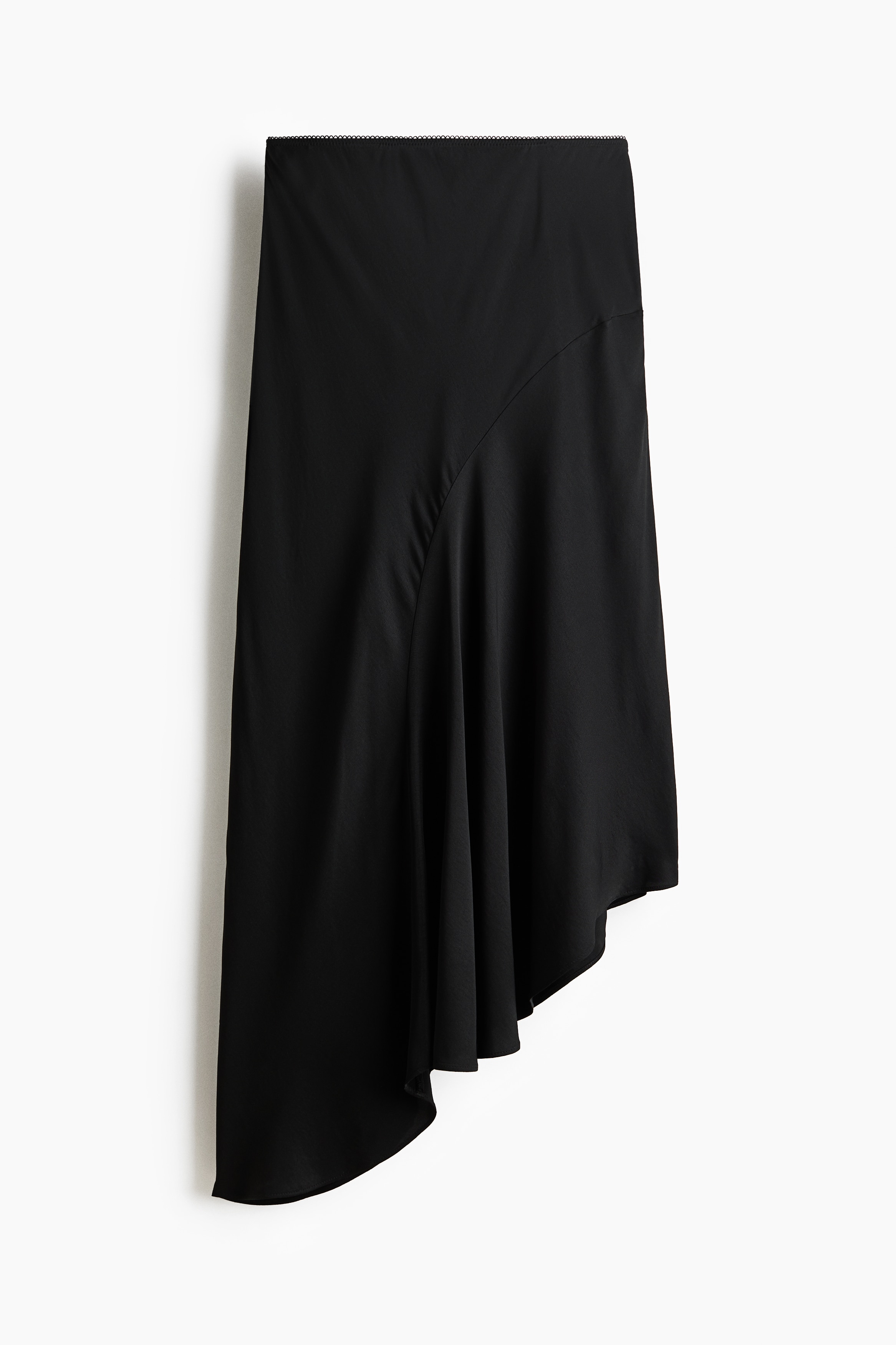 アシンメトリーサテンスカート - ブラック - レディース | H&M JP