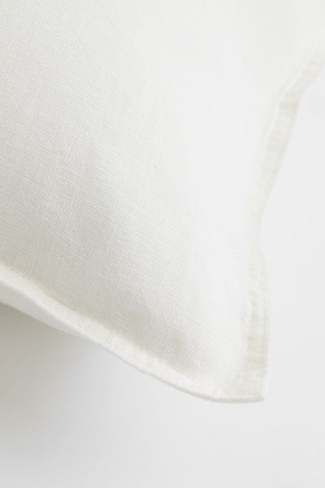 Washed linen cushion cover - White/Light beige/Dark greige - 2
