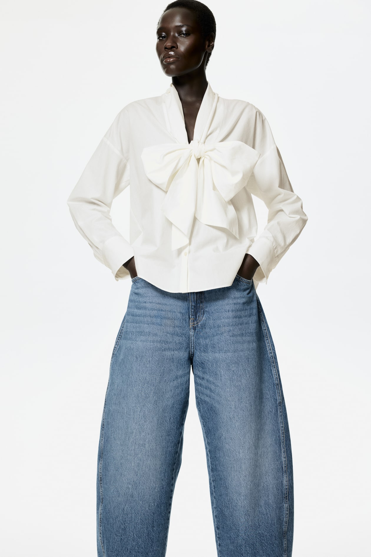 Tie-Front Poplin Shirt - image 5