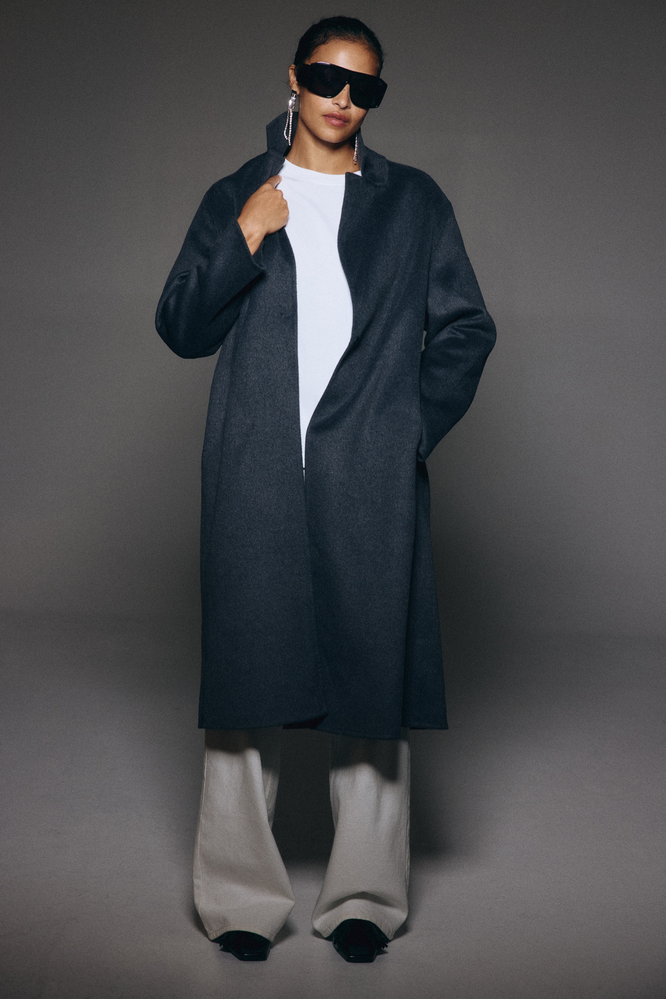 ハンドメイドウールブレンドコート dfeadb93f4db2f05076d0f3b088ca4