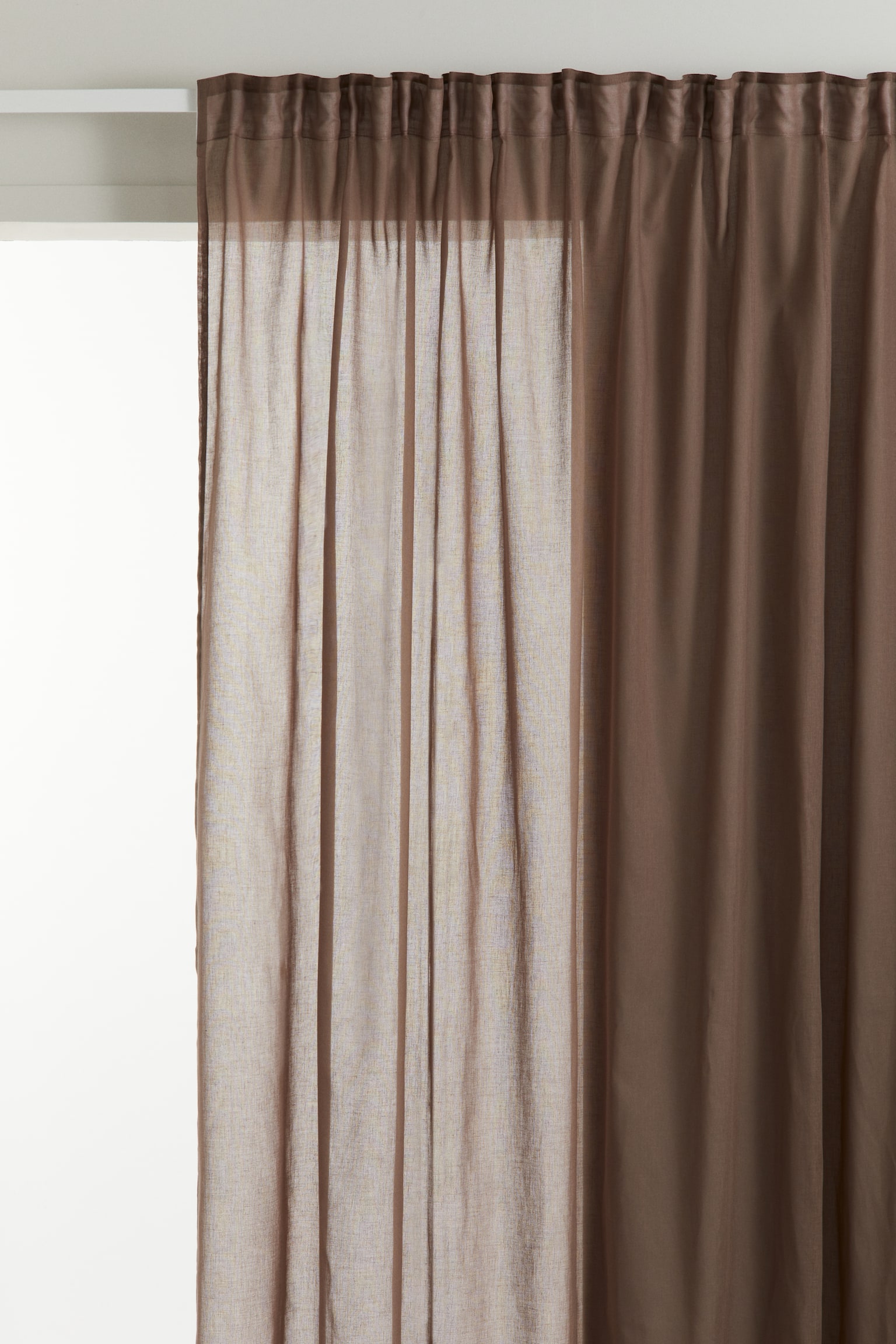 1-pack wide curtain length - Greige/Light khaki green/Yellow - 1