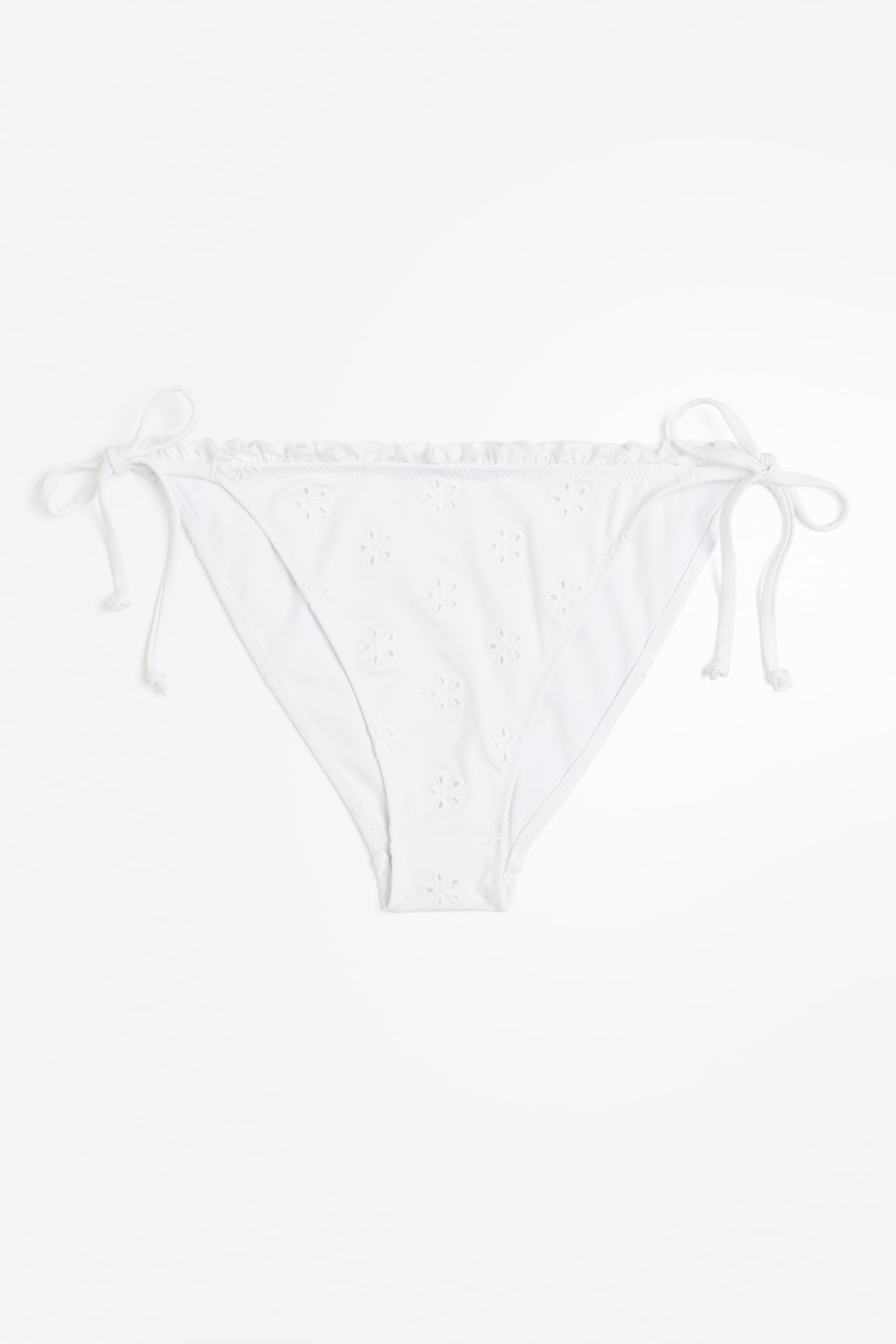 Tie tanga bikini bottoms - White/Yellow/White - 1