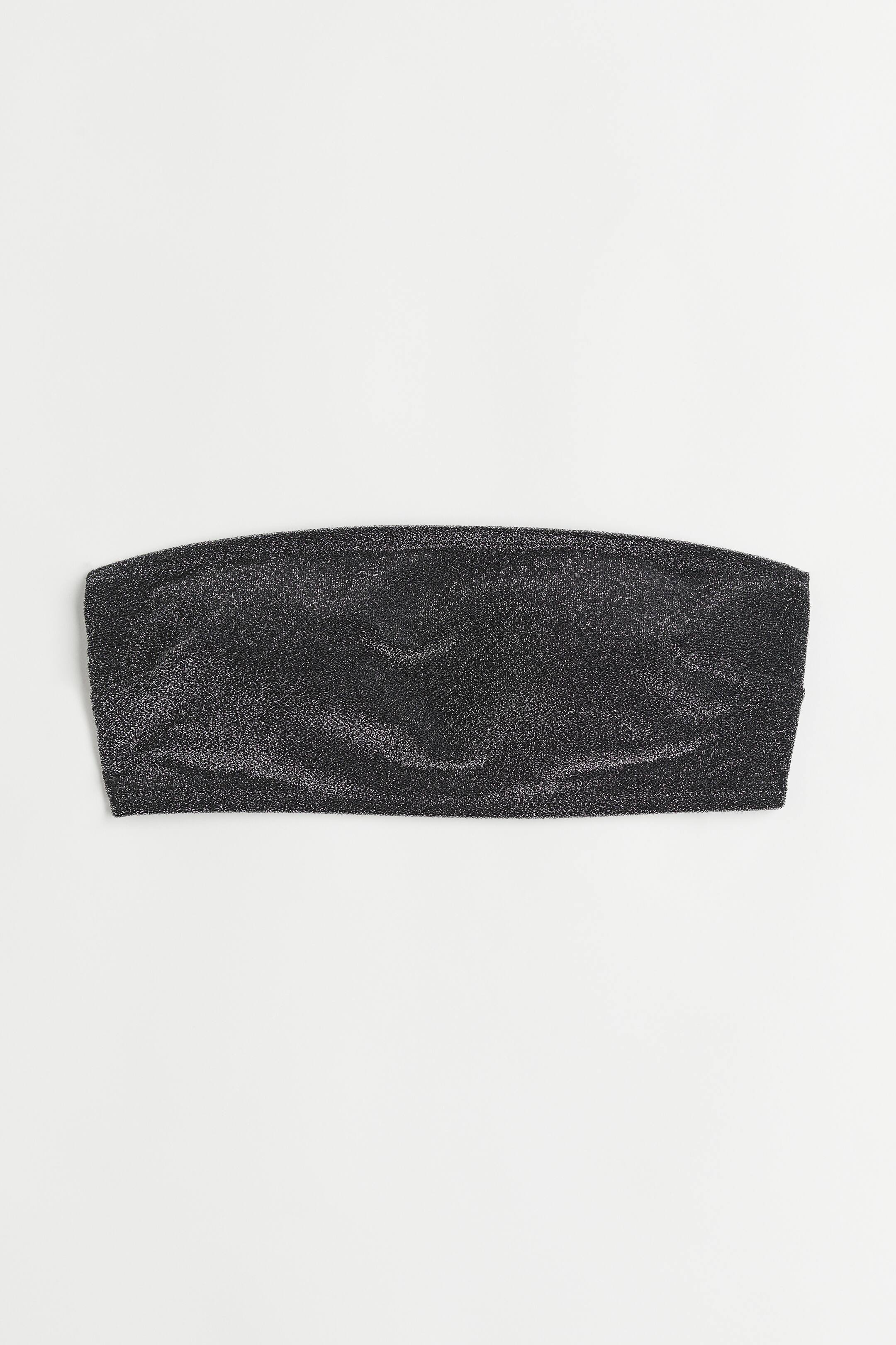 View larger image: Padded bandeau bikini top - Black/Glittery - Ladies | H&M 1