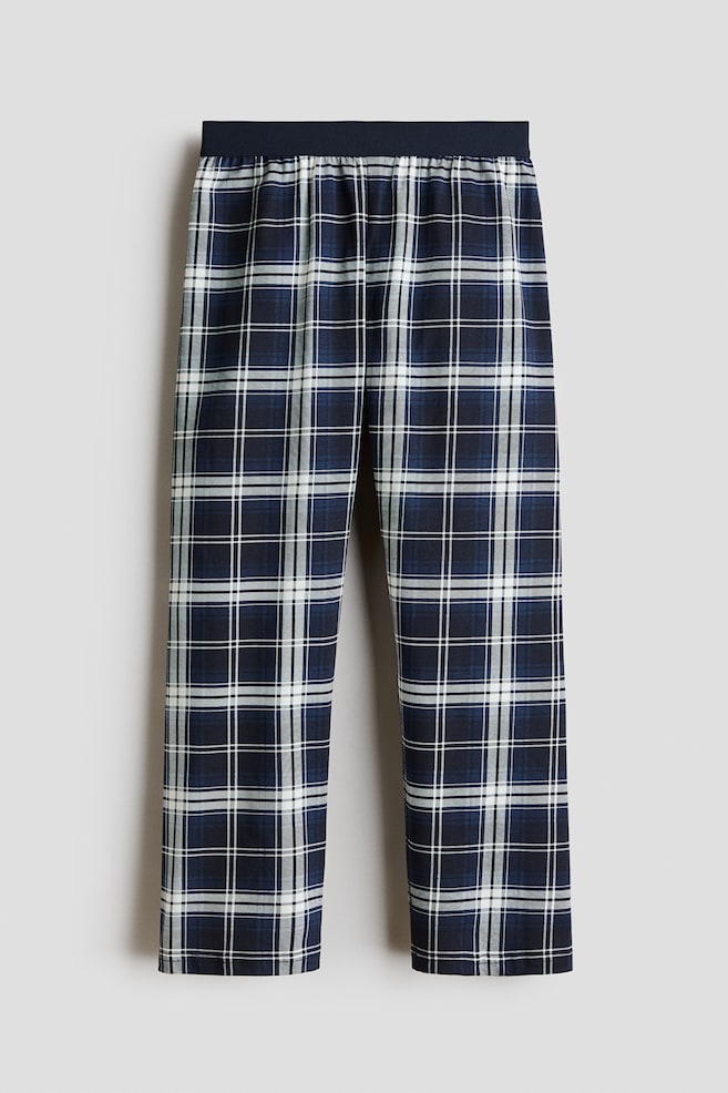 Pyjamahose aus Baumwolle - Marineblau/Kariert/Dunkelbeige/Kariert/Cremefarben/Kariert - 1