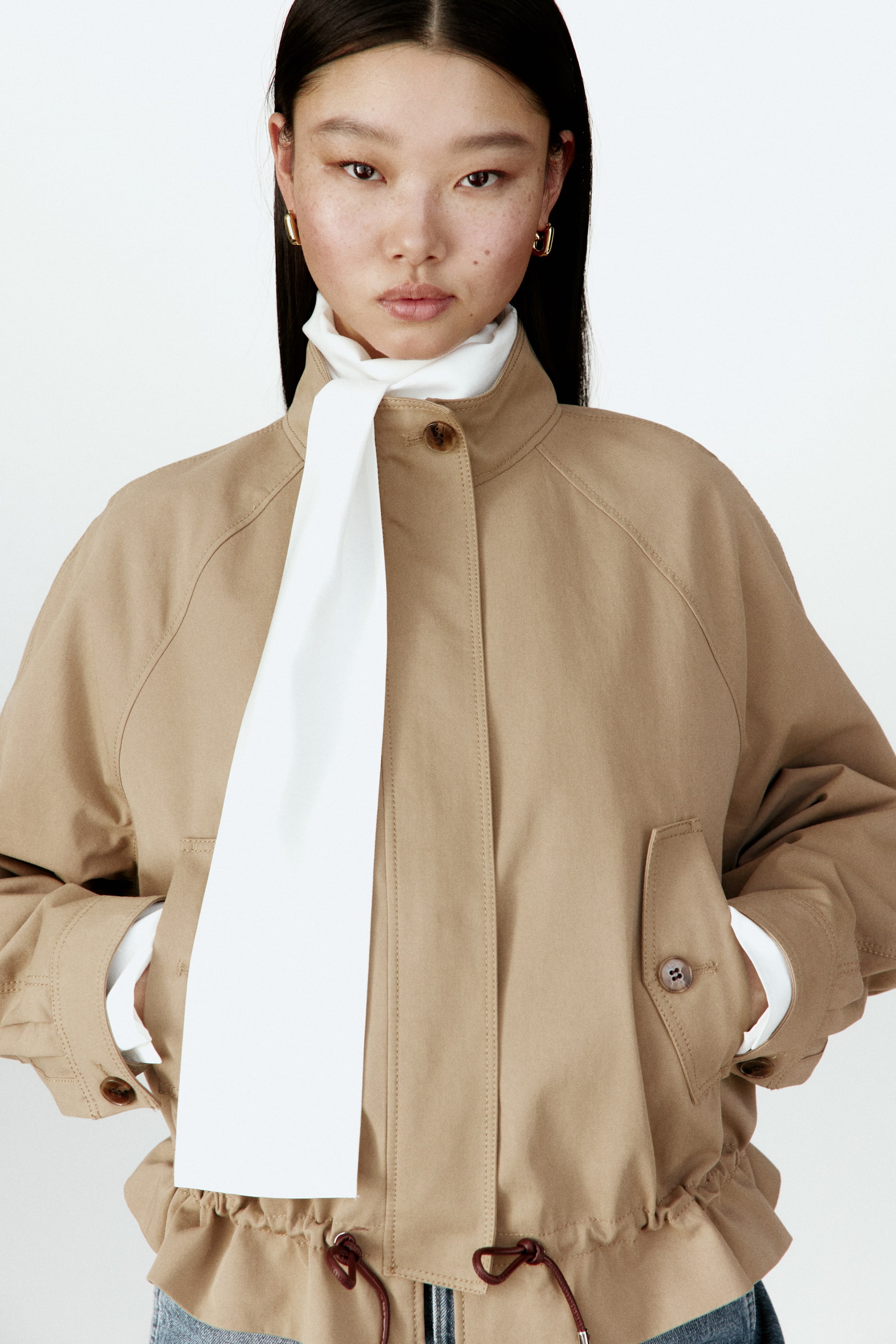 View larger image: Cotton twill jacket - Dark beige - Ladies | H&M IN 1