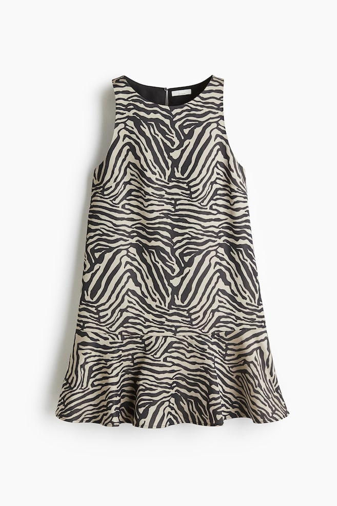 A-line dress - Light beige/Zebra print/Dark green/Bright red/Black - 1