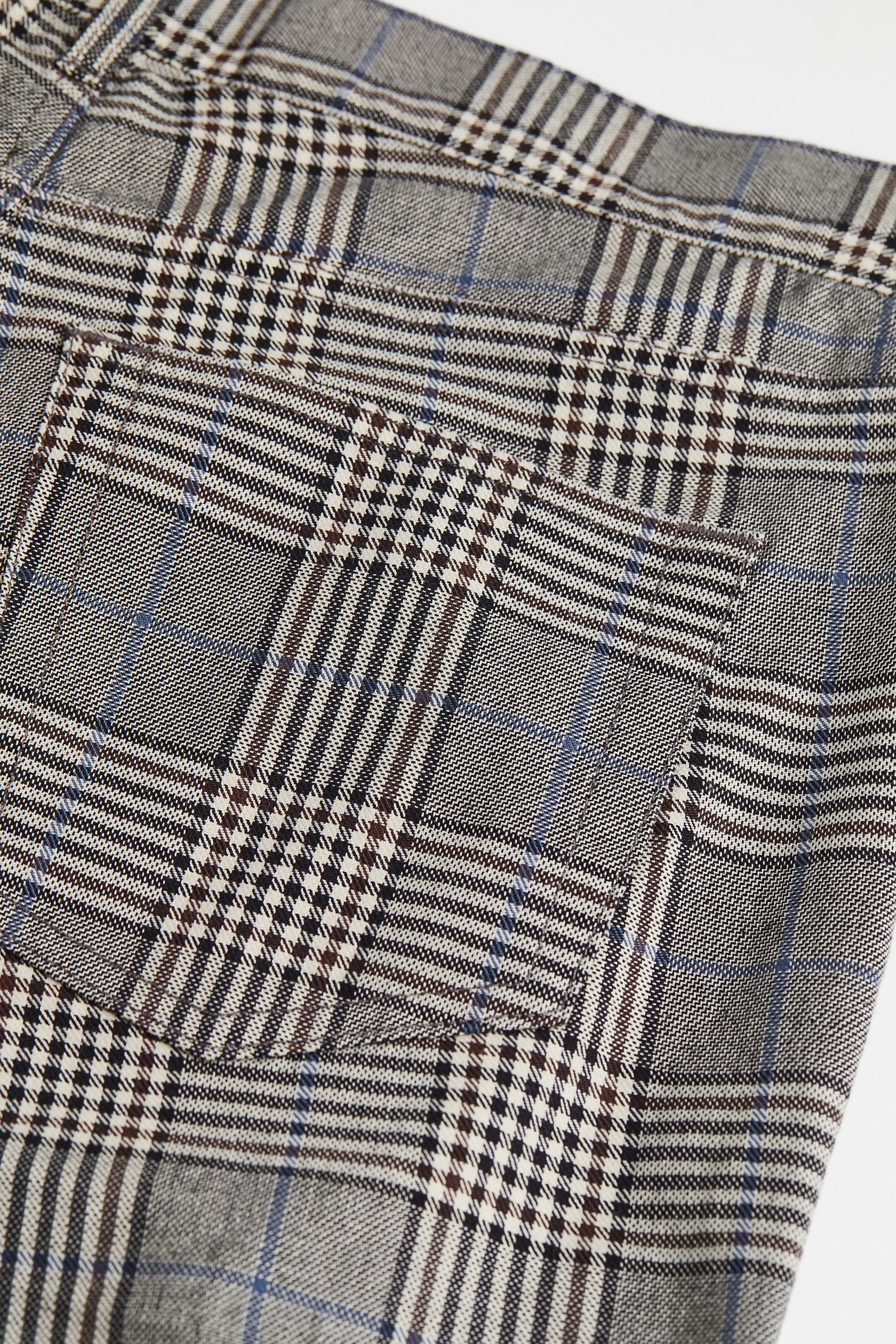 View larger image: Skinny Fit Twill trousers - Brown/Blue checked - Men | H&M IN 2