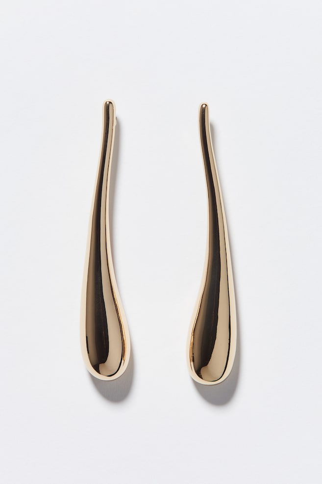 Tropfenförmige Ohrringe - Goldfarben/Silberfarben - 1
